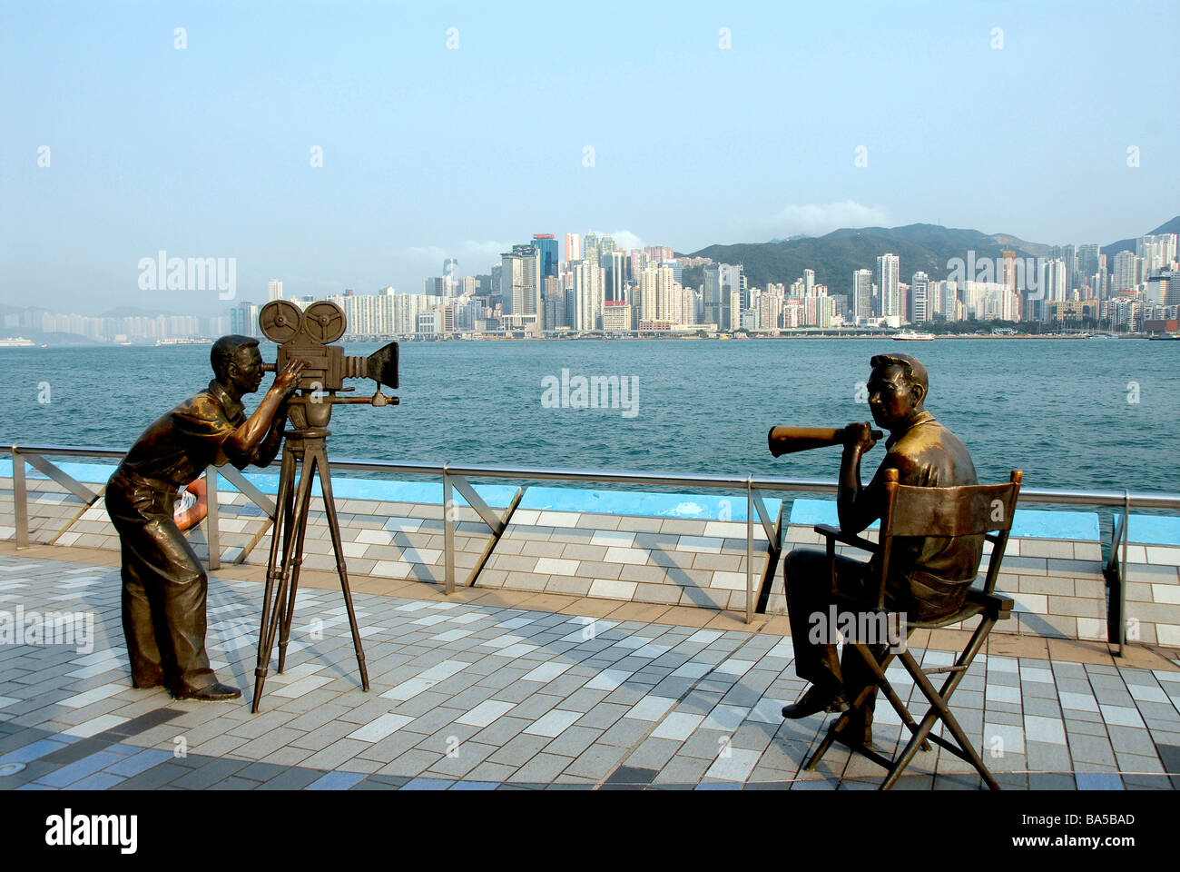 Sculture, Avenue of Stars, Kowloon, Hong Kong, Cina Foto Stock