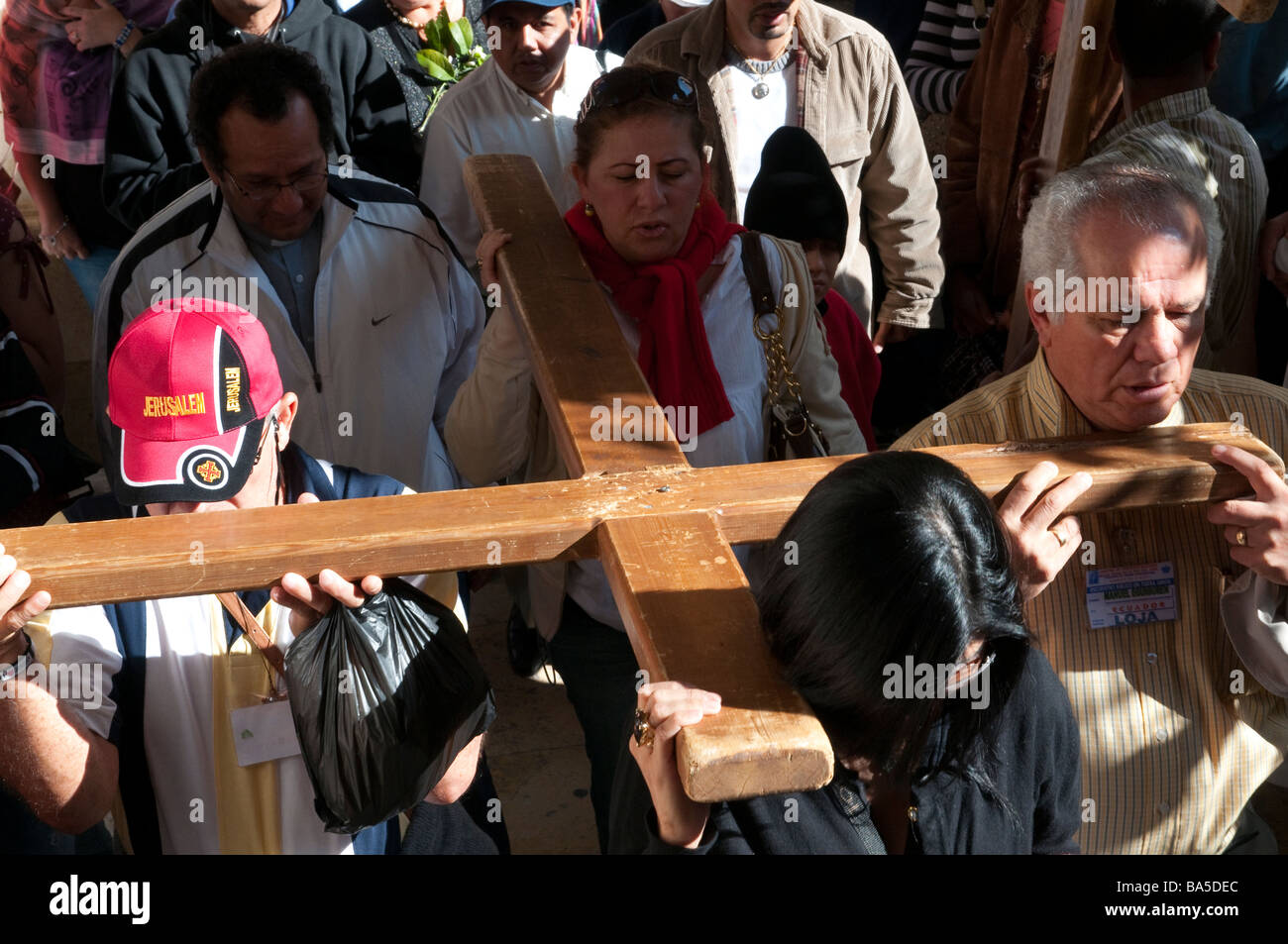 Israele Gerusalemme la città vecchia Via Dolorosa Venerdì Santo processioni tradizionali Foto Stock