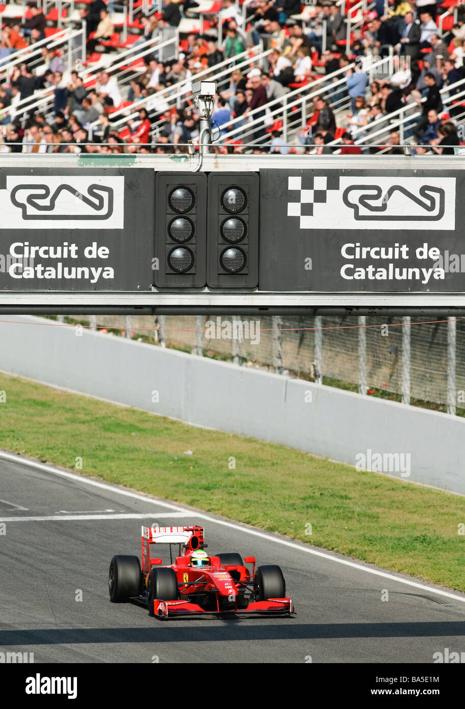 Felipe Massa in Ferrari F60 race car durante un test di Formula Uno in sessioni di Marzo 2009 Foto Stock