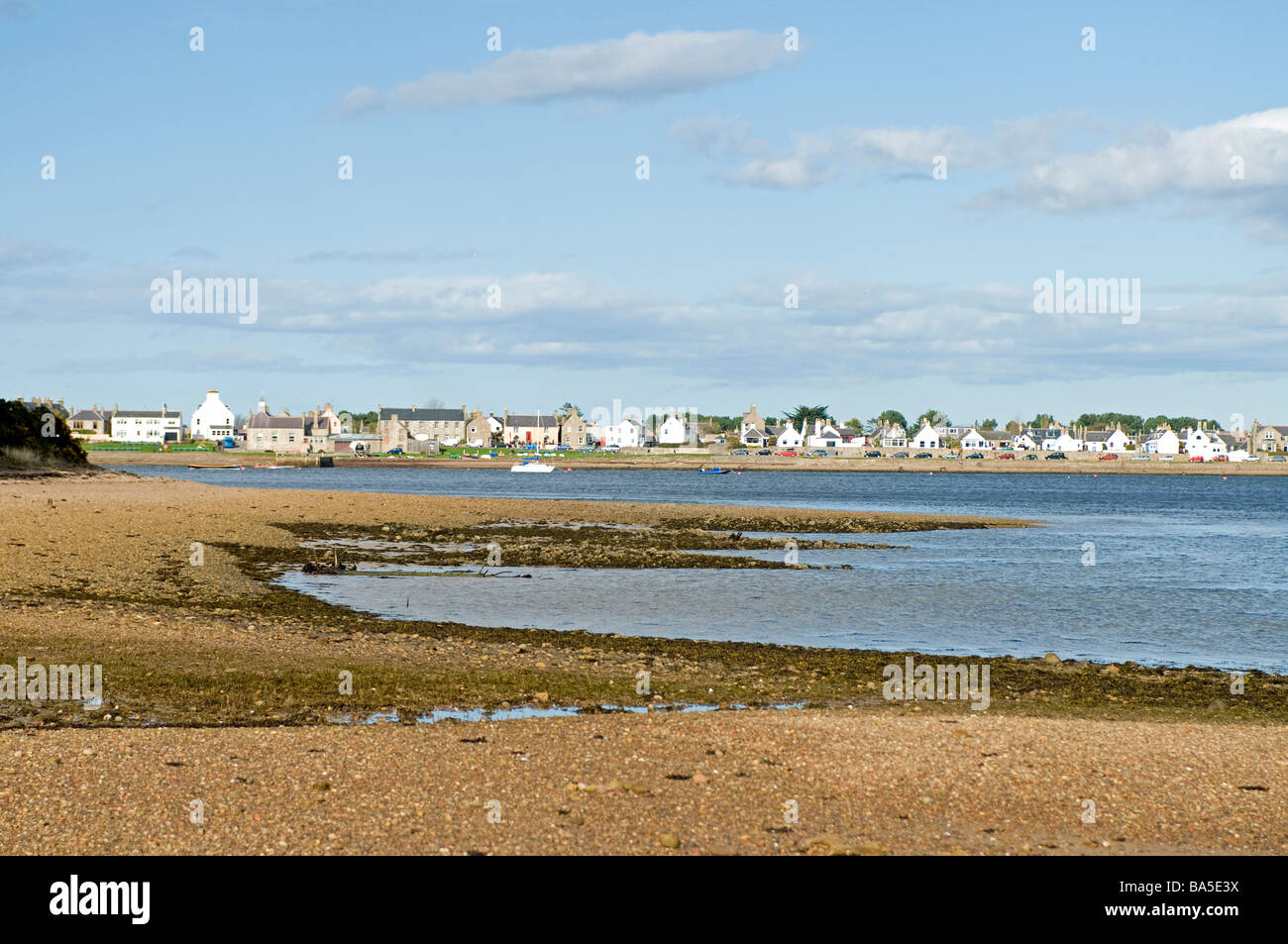 La marea sfuggente a Findhorn Bay Morayshire SCO 2336 Foto Stock