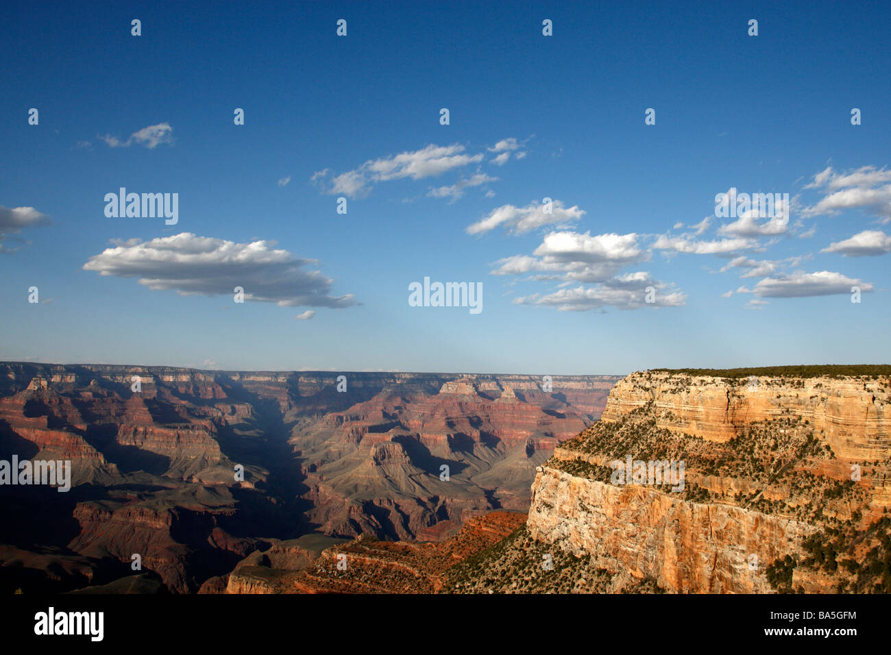 A tarda sera vista dal Bright Angel Lodge del Grand Canyon South Rim parco nazionale di arizona usa Foto Stock