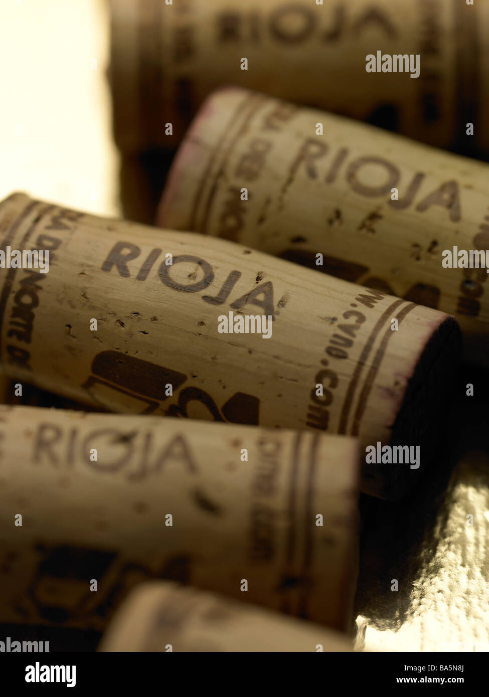 Rioja vino i tappi di sughero Foto Stock