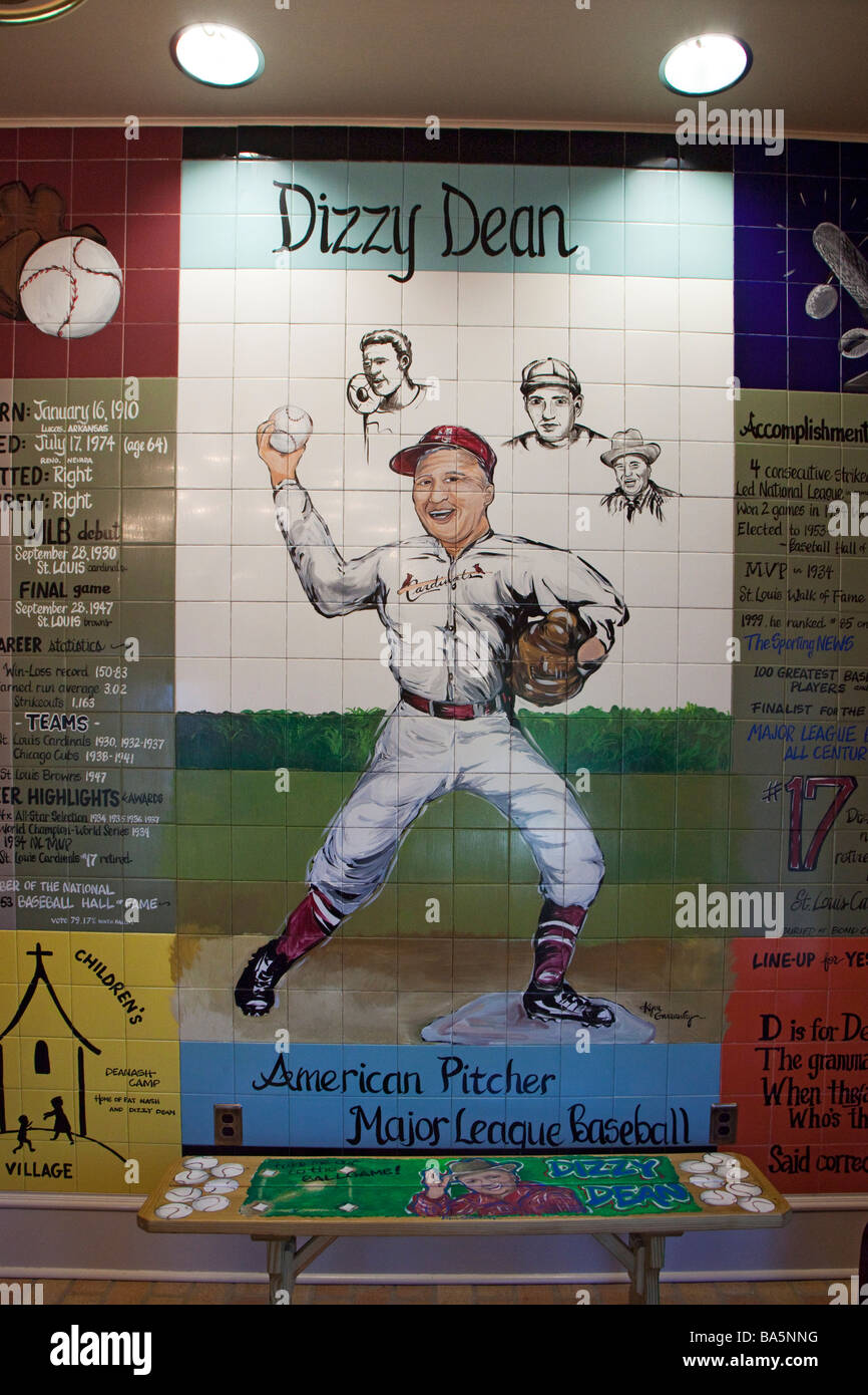 La pittura in onore di Baseball Pitcher Dizzy Dean Foto Stock