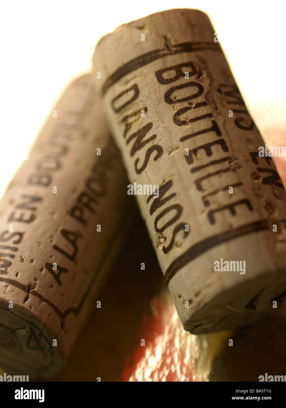 Il vino francese di turaccioli Foto Stock