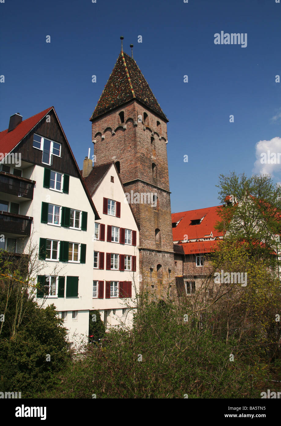 Ulm Metzgerturm torre (macellerie torre) Foto Stock