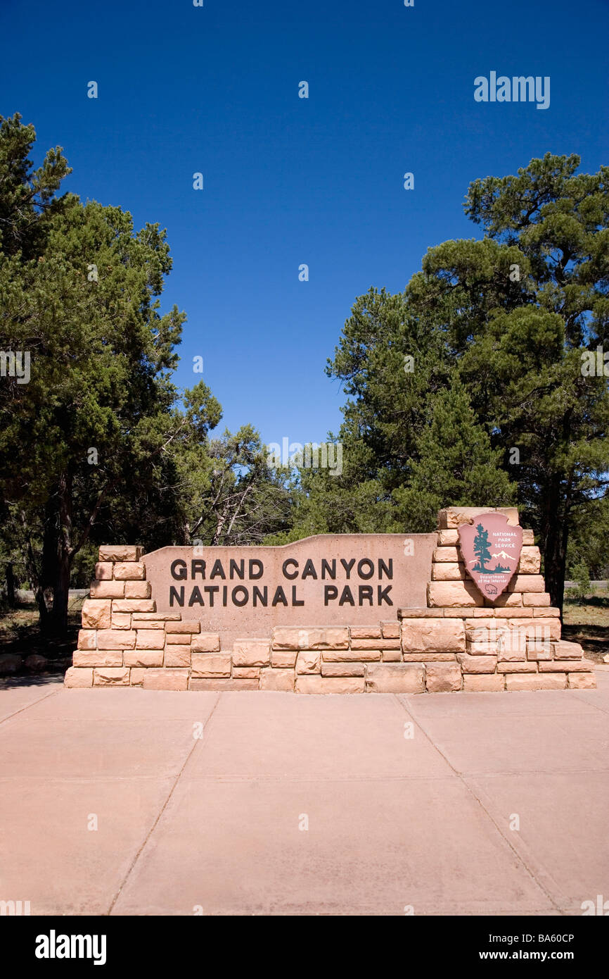 Firmare il Parco Nazionale del Grand Canyon Foto Stock
