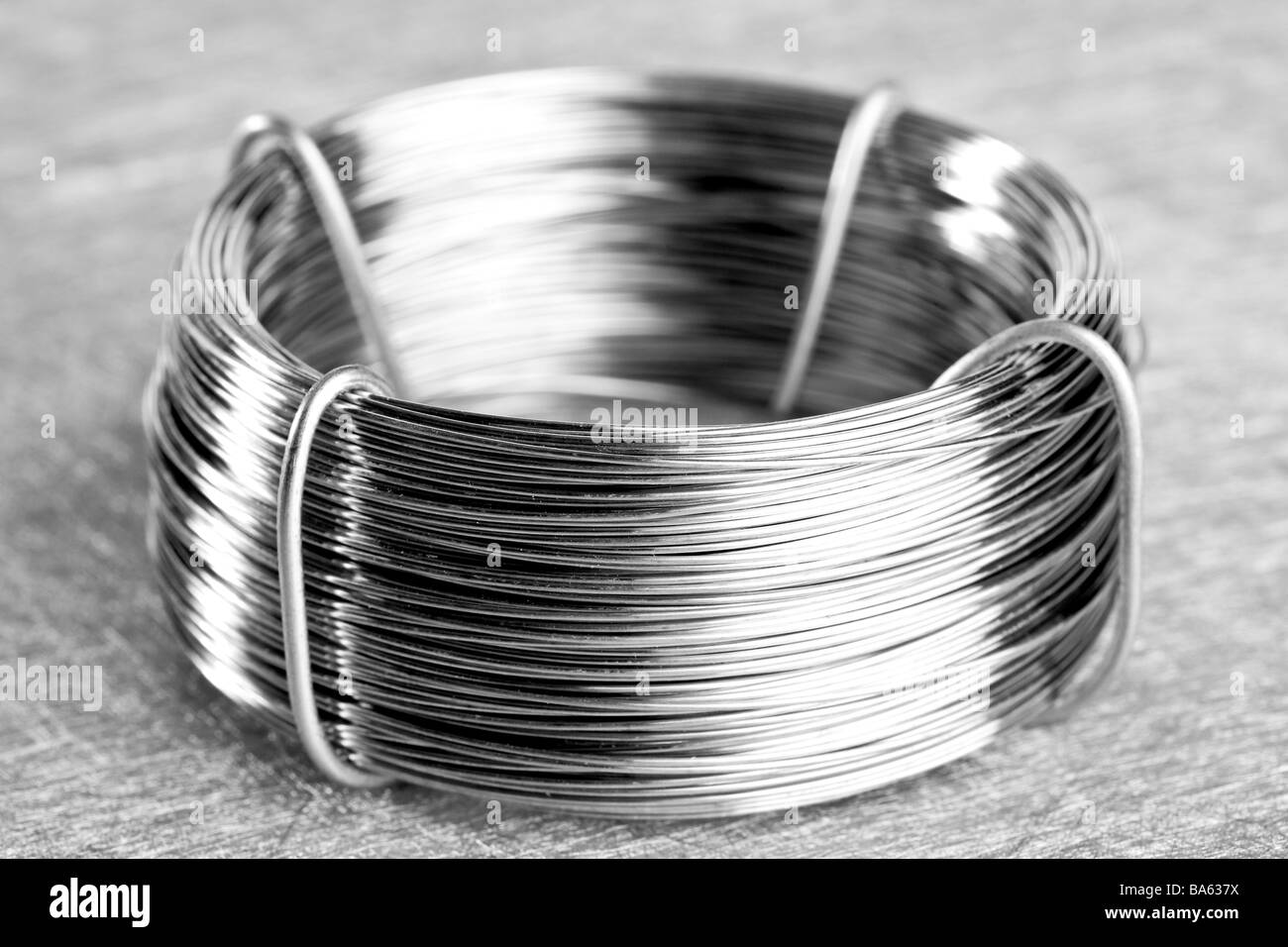 Bobina di filo di argento Foto Stock