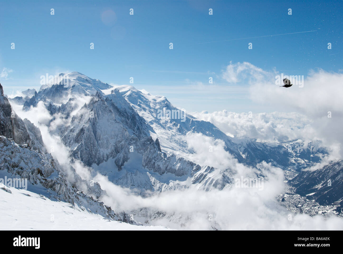 Il Mont Blanc, Chamonix, Francia Foto Stock