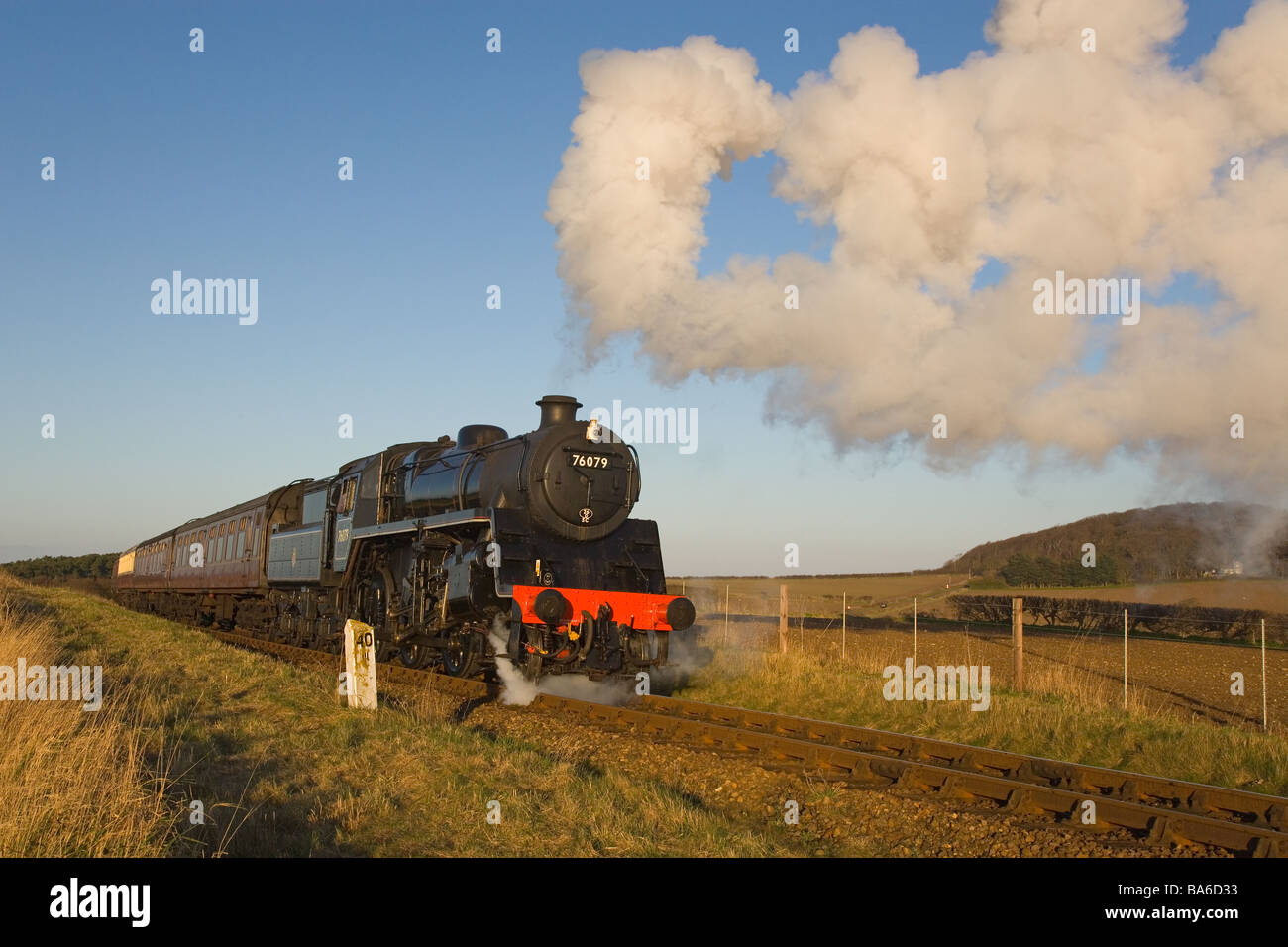 Locomotiva a vapore Poppyline Norfolk UK Winter Foto Stock