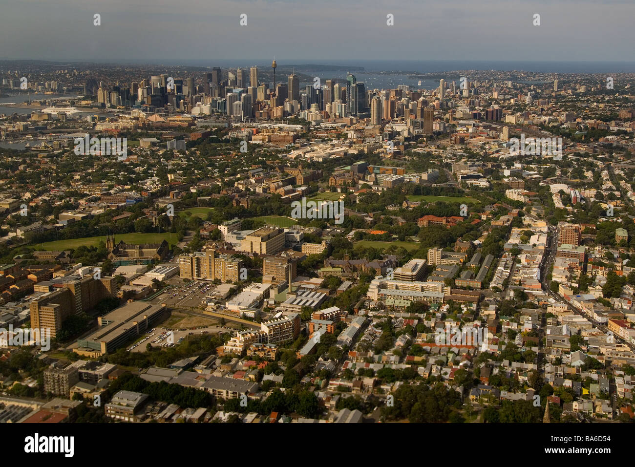 Il Porto di Sydney Australia vista aerea Foto Stock