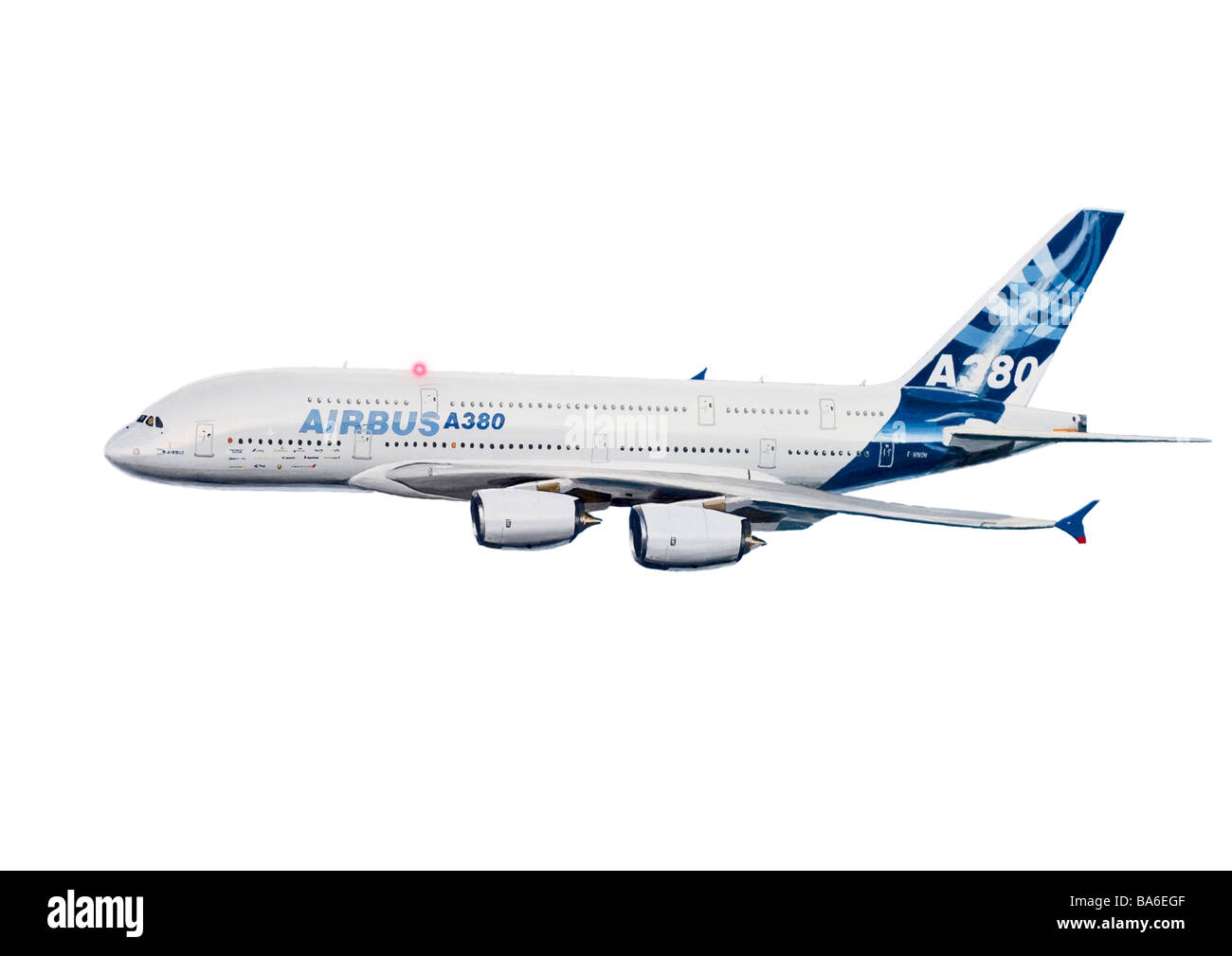 Tagliare illustrazione di Airbus A380 Foto Stock