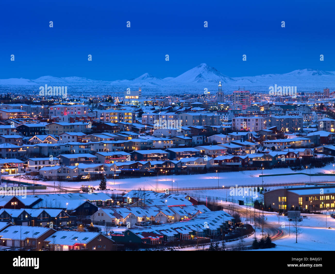 Kopavogur, sobborgo di Reykjavik, Islanda Foto Stock