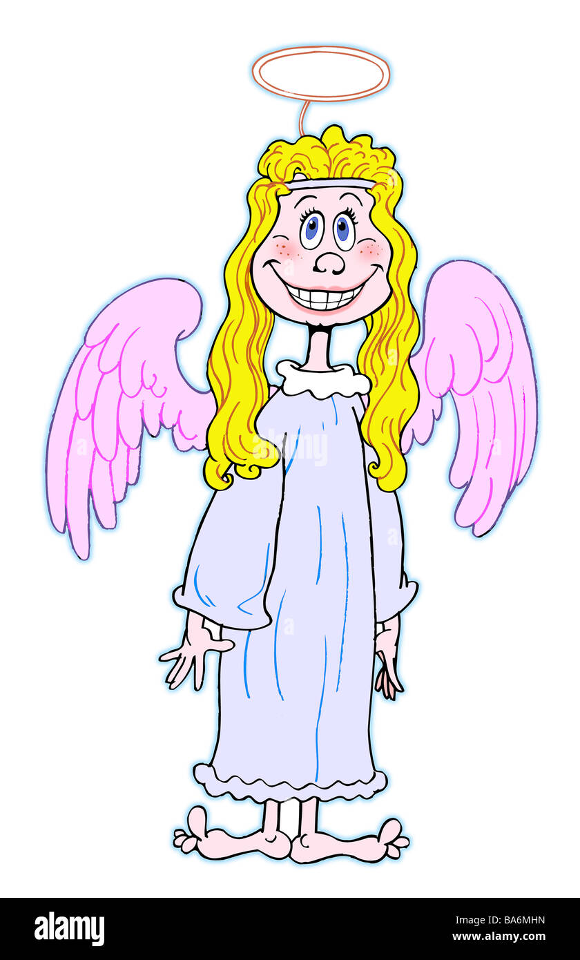 Illustrazione angeli ali alo tempo di Natale pre-natale Avvento tempo di Natale Natale-come innocentemente disegno Foto Stock