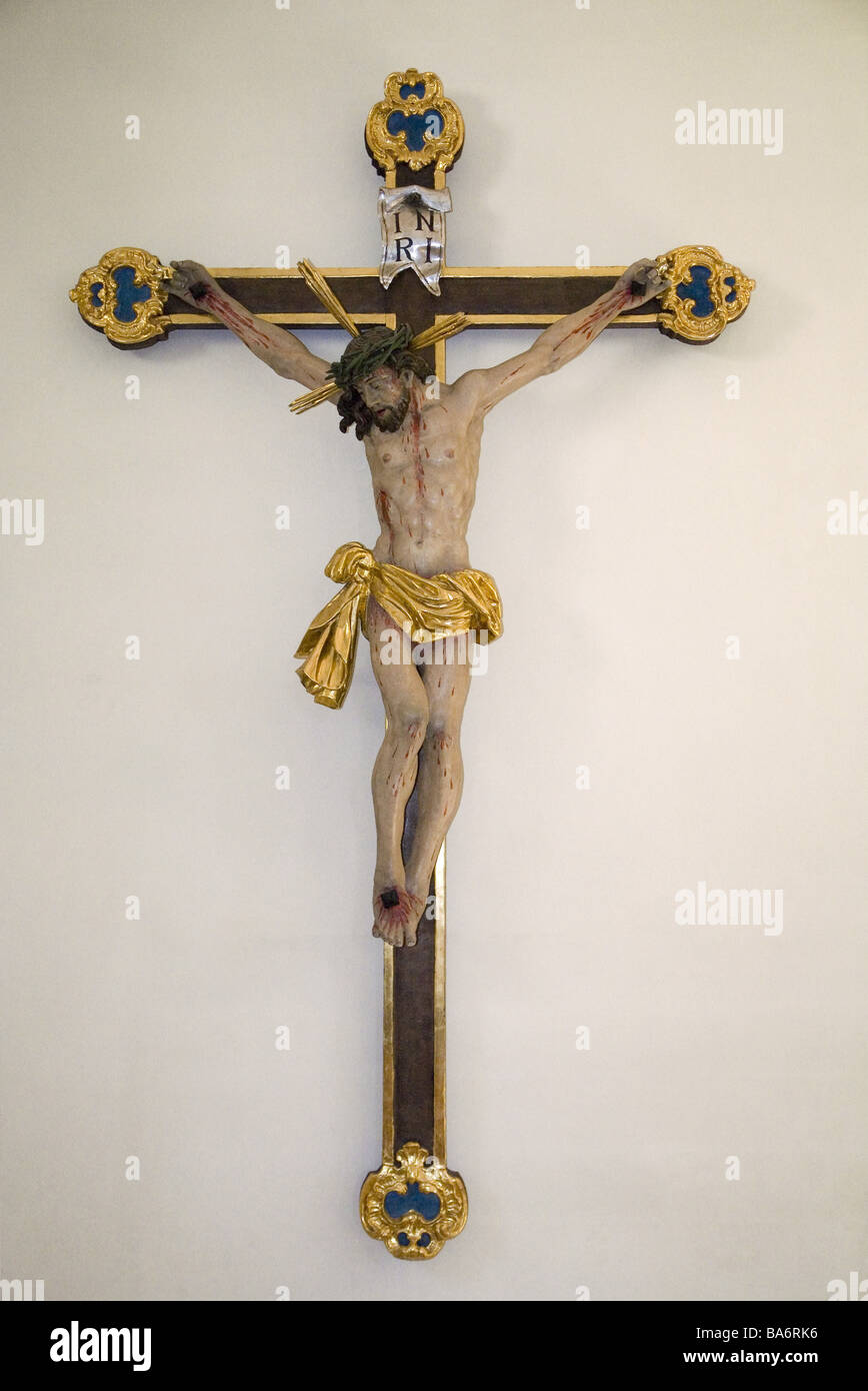 Parete parete crocifisso croce di legno-croce Gesù Devotionalien convinzione la religione Il Cristianesimo cattolicesimo religiosamente la religiosità popolare Foto Stock
