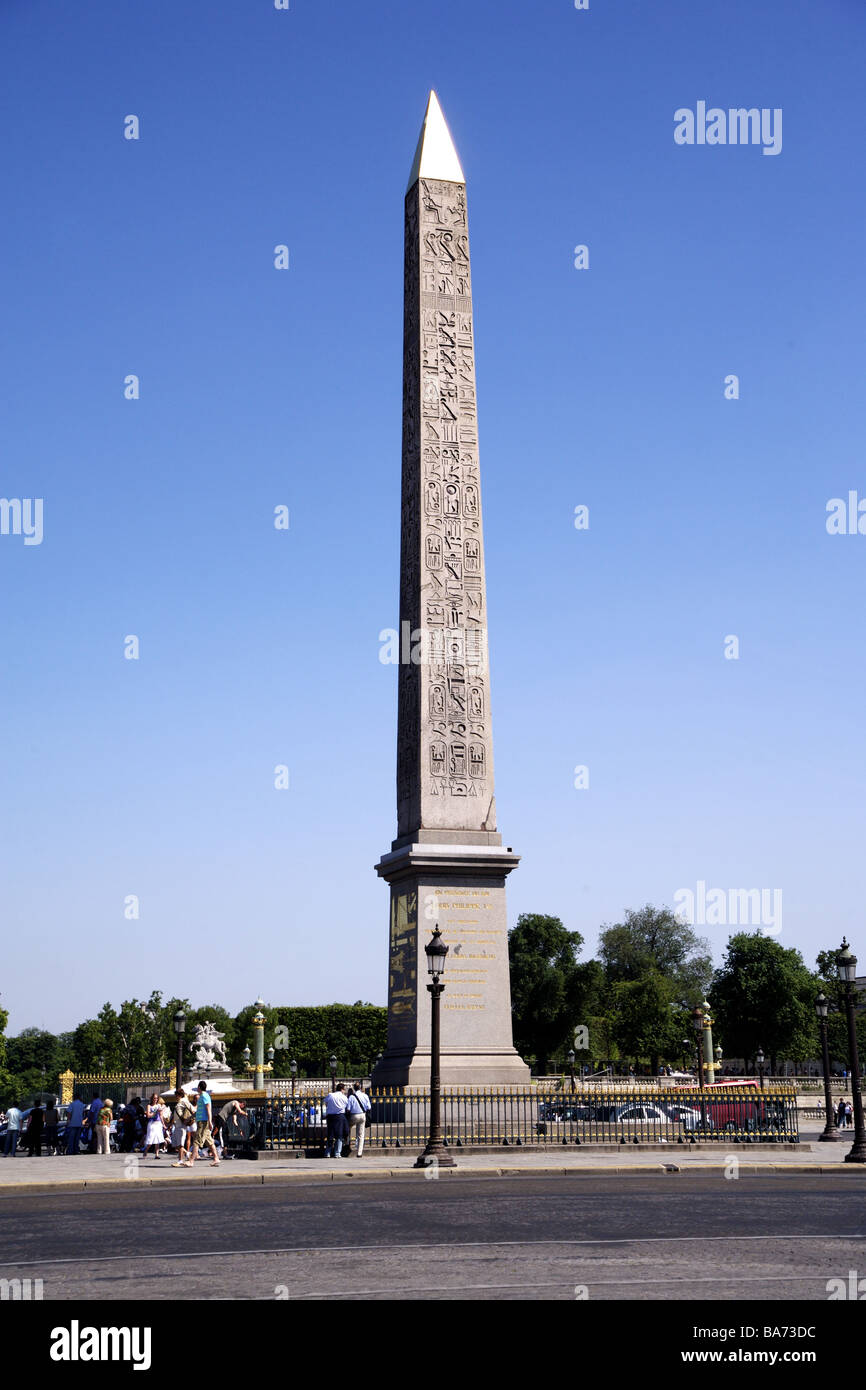 Place de la Concorde obelisco di Luxor Parigi Foto Stock