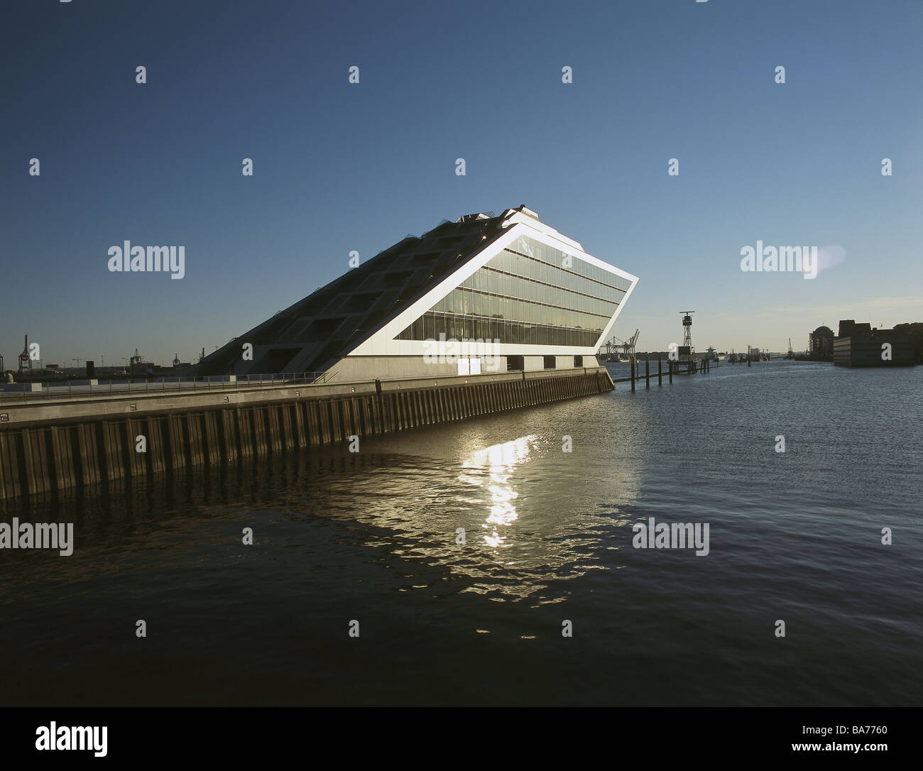 Germania Amburgo Elba edifici per uffici 'Dock-paese " architettura moderna città tramonto città anseatica waterfronts contenitore-porto Foto Stock