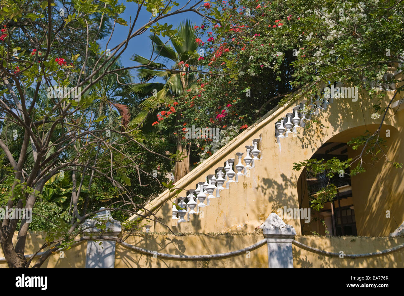 Quartiere Francese o ville Blanche Pondicherry Tamil Nadu India Foto Stock