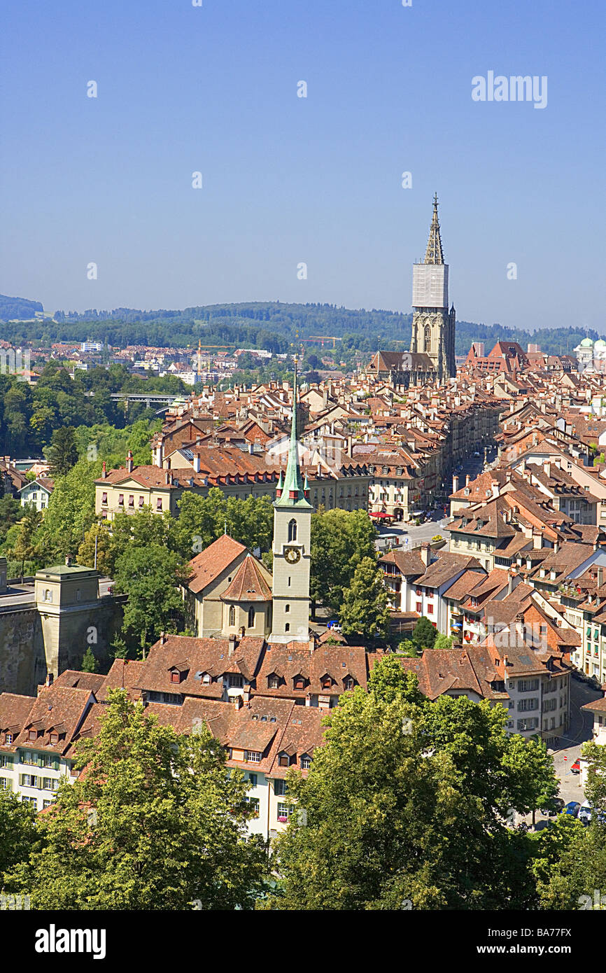 Svizzera Berna città-parere junk-vicolo torri casa-tetti Europa città capitale del centro città ospita residences architettura Foto Stock