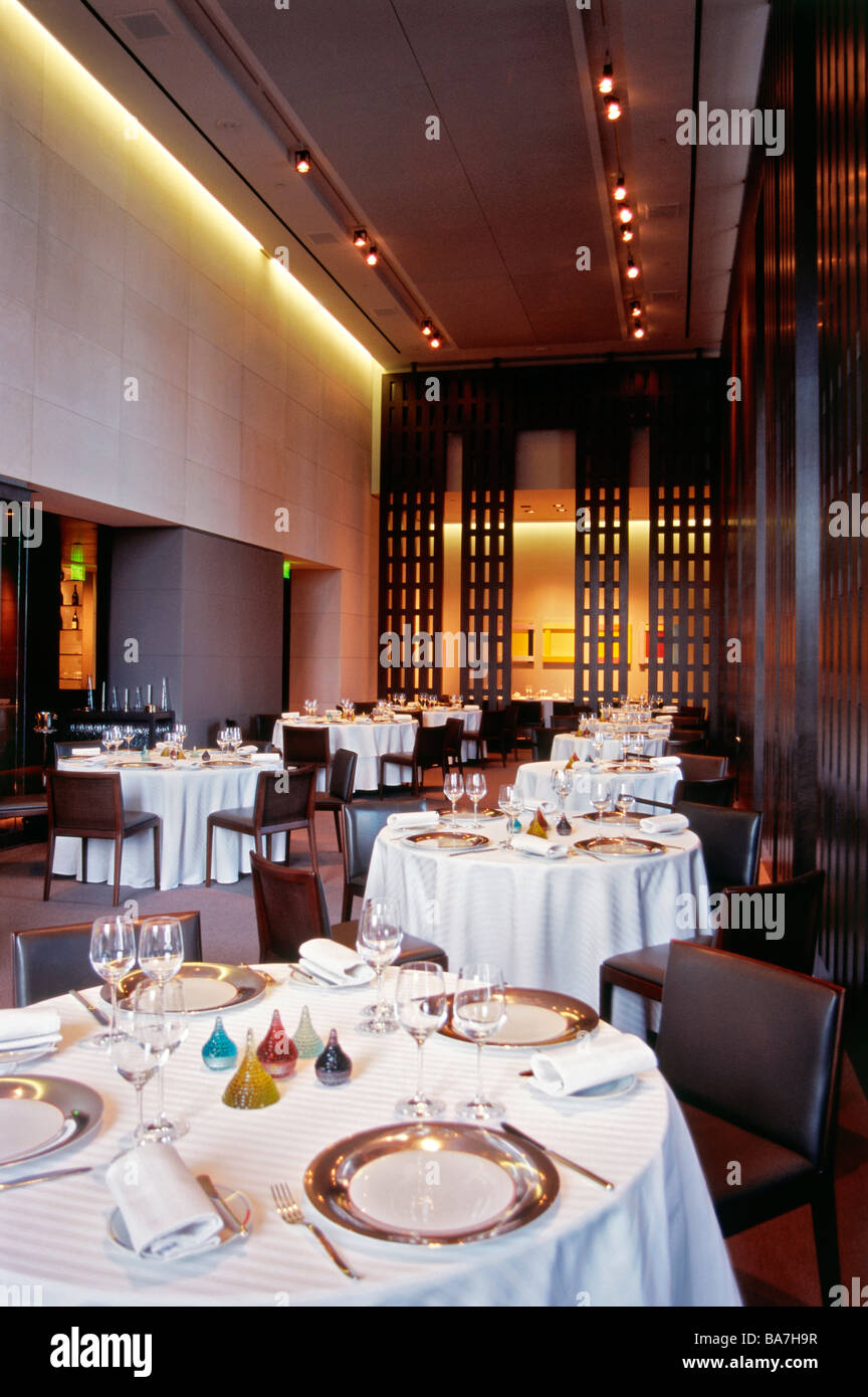 Vista interna del ristorante Guy Savoy in Hotel Cesar's Palace, Las Vegas, Nevada, Stati Uniti d'America, America Foto Stock