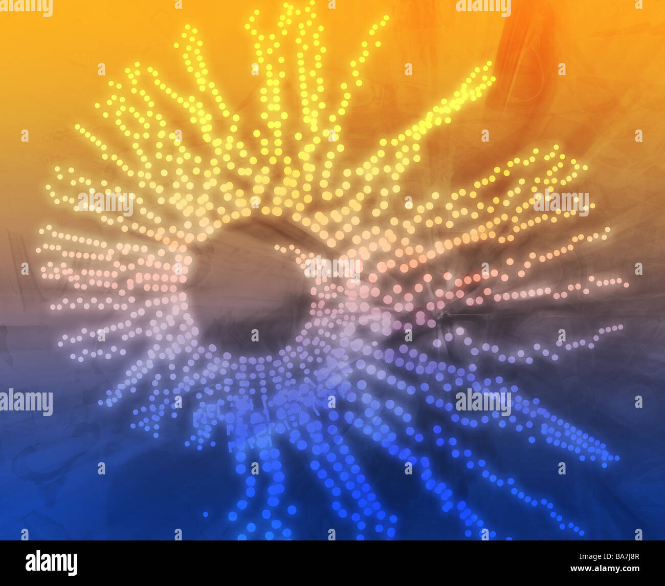 Spirale illustrazione astratta formata da punti rotondi Foto Stock