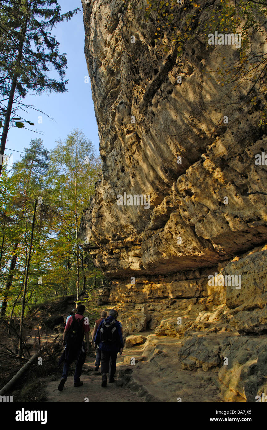 Sandstonemountains vicino Pravicicka Brana, della Svizzera boema, Repubblica Ceca Foto Stock