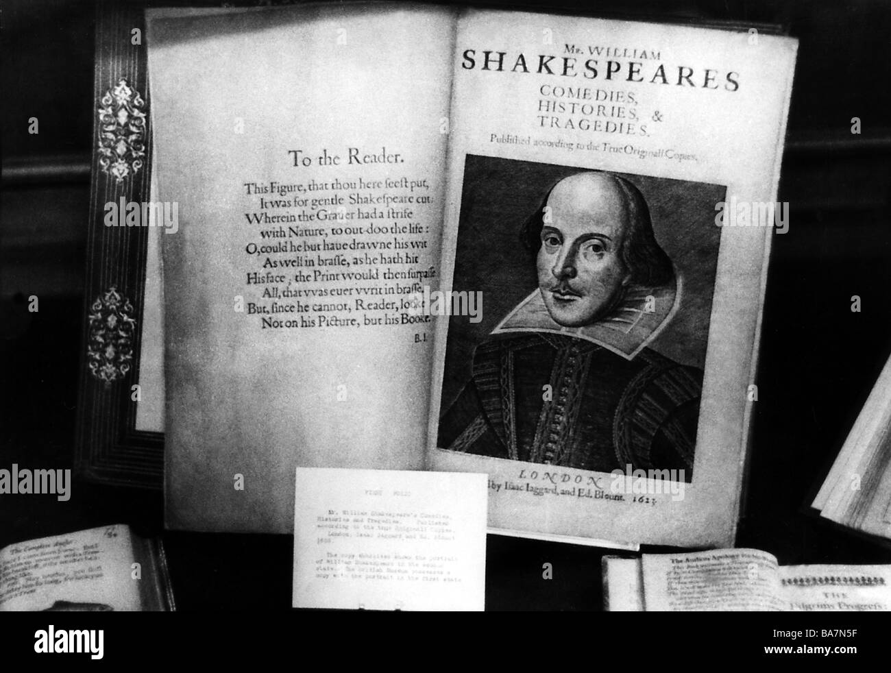 Shakespeare, William, 23.4.1564 - 23.3.4.1616, poeta inglese, prima edizione delle sue opere, 1623, Foto Stock