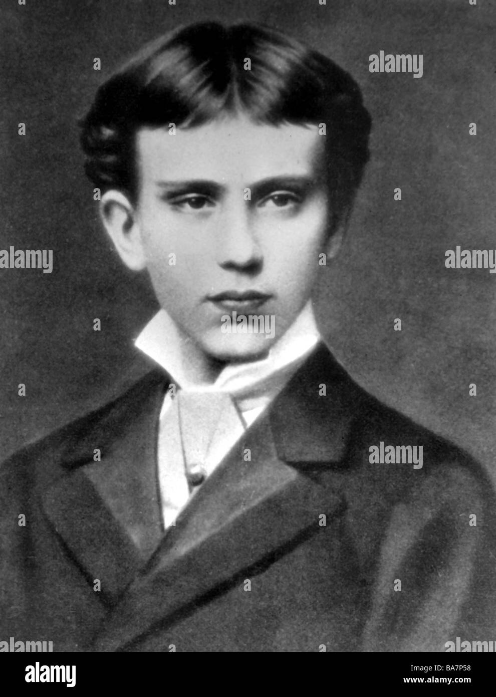 Rudolf, 21.8.1858 - 30.1.1889, Principe ereditario d'Austria-Ungheria, ritratto, come bambino, daguerreotipo, circa 1865 , Foto Stock