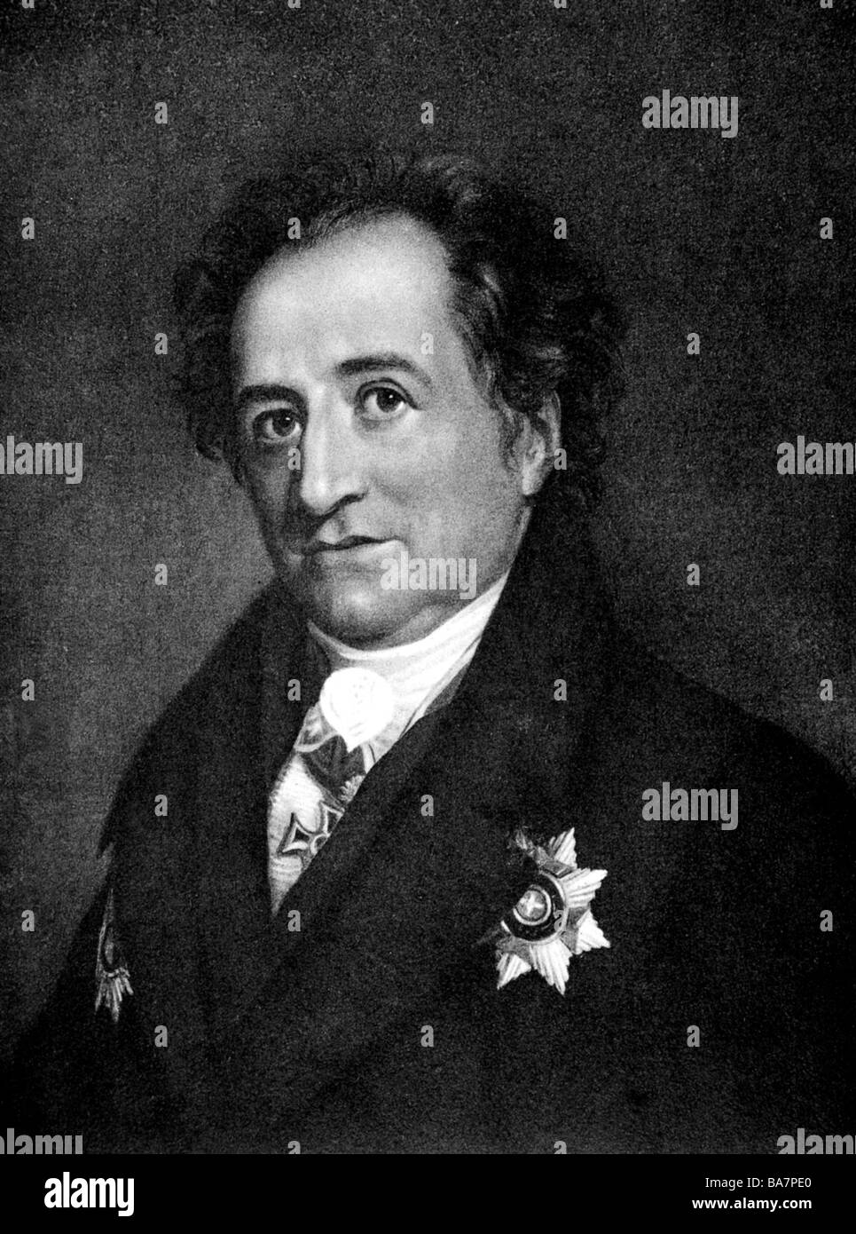 Goethe, Johann Wolfgang, 28.8.1749 - 22.3.1832, autore/scrittore tedesco, ritratto, dopo la pittura di George Dawe, 1819, , Foto Stock