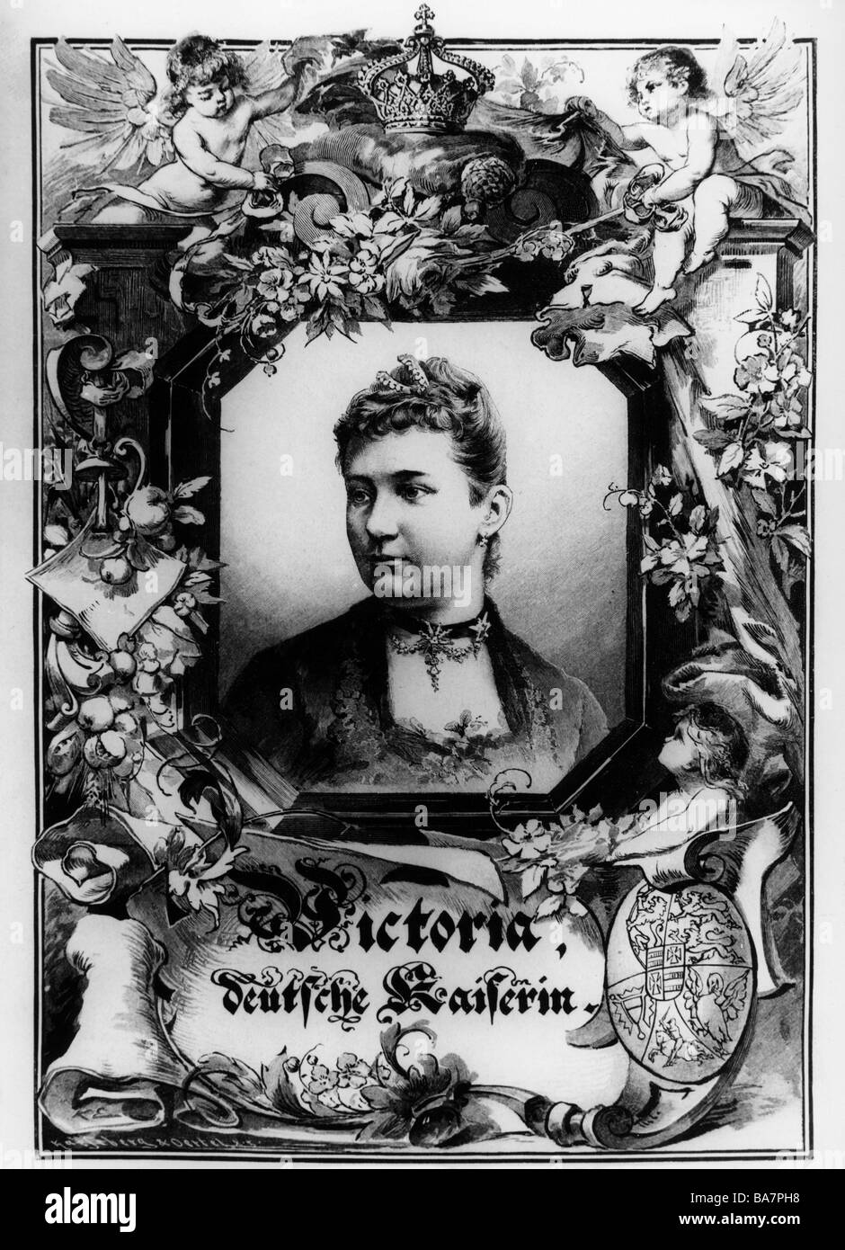 Augusta Victoria, 22.10.1858 - 11.4.1921, Empress tedesco 15.6.1888 - 9.11.1918, ritratto, incisione in legno, 'che Gartenlaube', n° 26, 1888, , Foto Stock