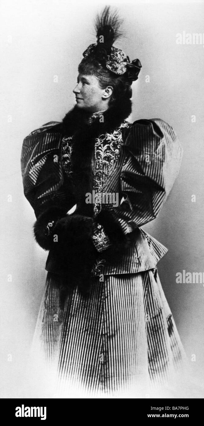 Augusta Victoria, 22.10.1858 - 11.4.1921, Empress tedesco 15.6.1888 - 9.11.1918, mezza lunghezza, circa 1890, , Foto Stock