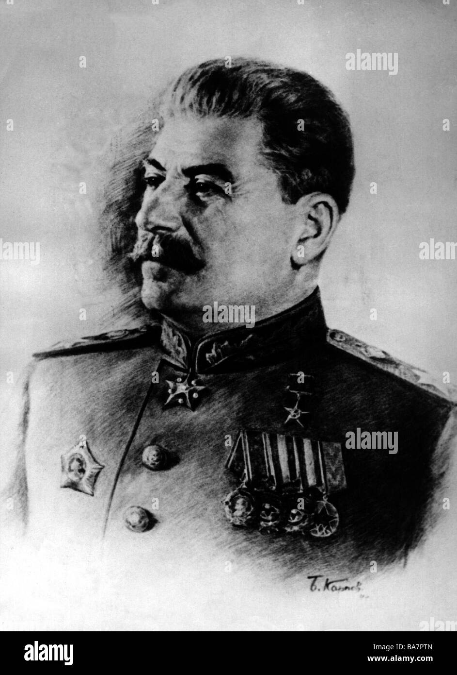 Stalin, Joseph Vissarionovich, 18.12.1879 - 5.3.1953, statista sovietico, ritratto, Foto Stock