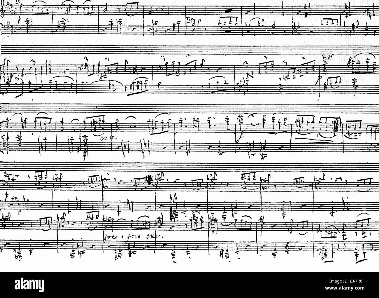 Tchaikovsky, Pyotr Ilyich, 7.5.1840 - 6.11.1893, compositore russo, partitura del pianoforte dal balletto 'WAN Lake' (1875 / 1876), autografo, Foto Stock