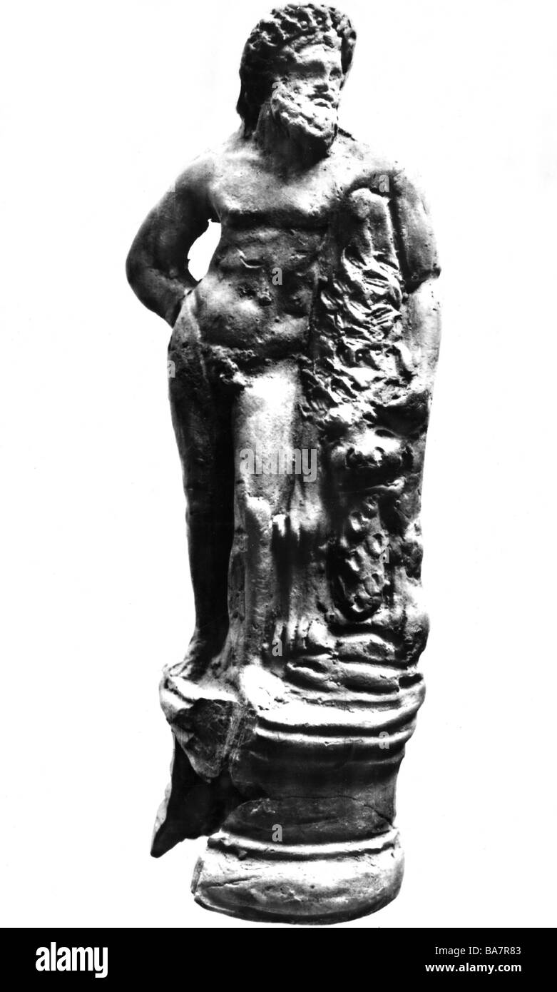 Eracle, divinità greca e eroe divino, a tutta lunghezza, statua, periodo ellenistico, Museo di Arcieologia, Costanza, Romania, Foto Stock