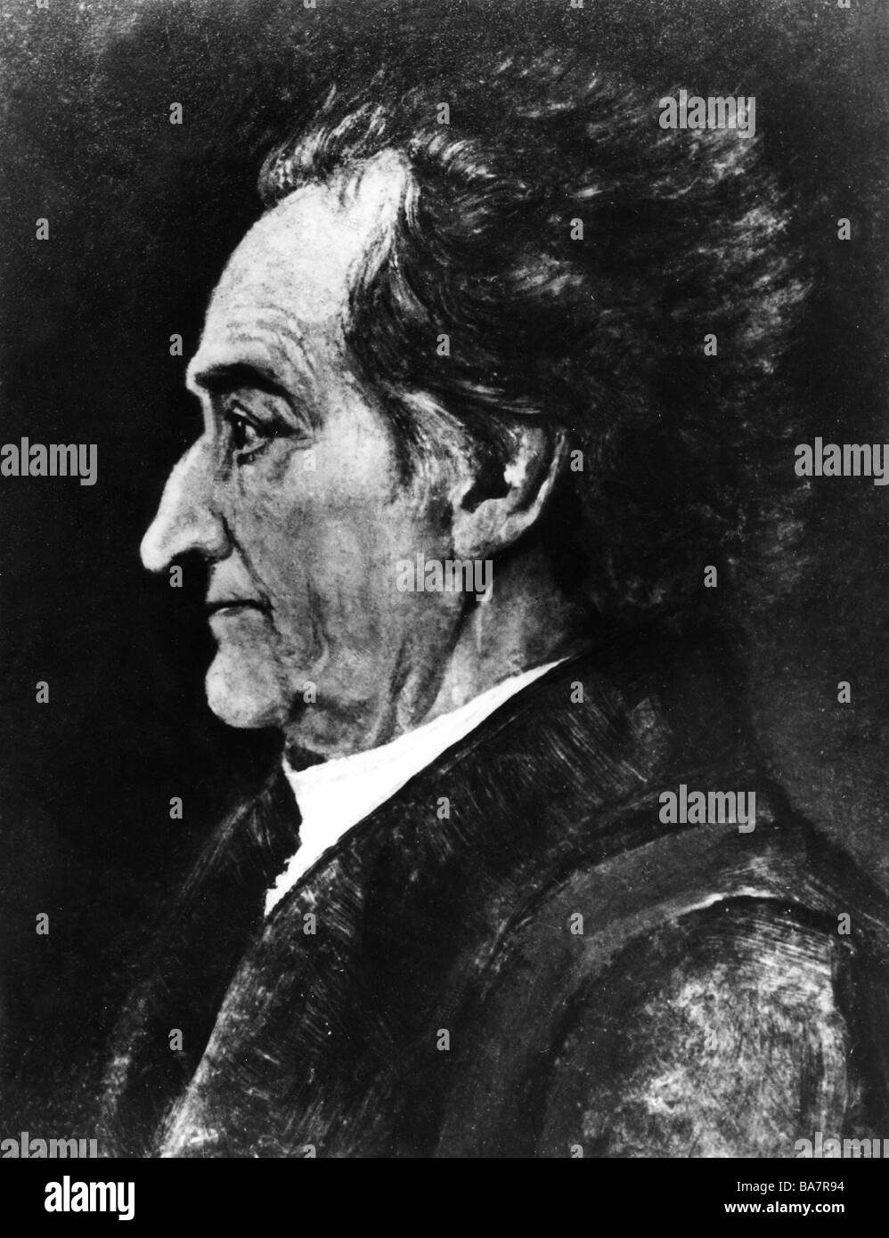 Goethe, Johann Wolfgang, 28.8.1749 - 22.3.1832, autore/scrittore tedesco, ritratto, dopo il paintng di Ludwig Sebbers, circa 1829, Brunswick City Museum, Foto Stock