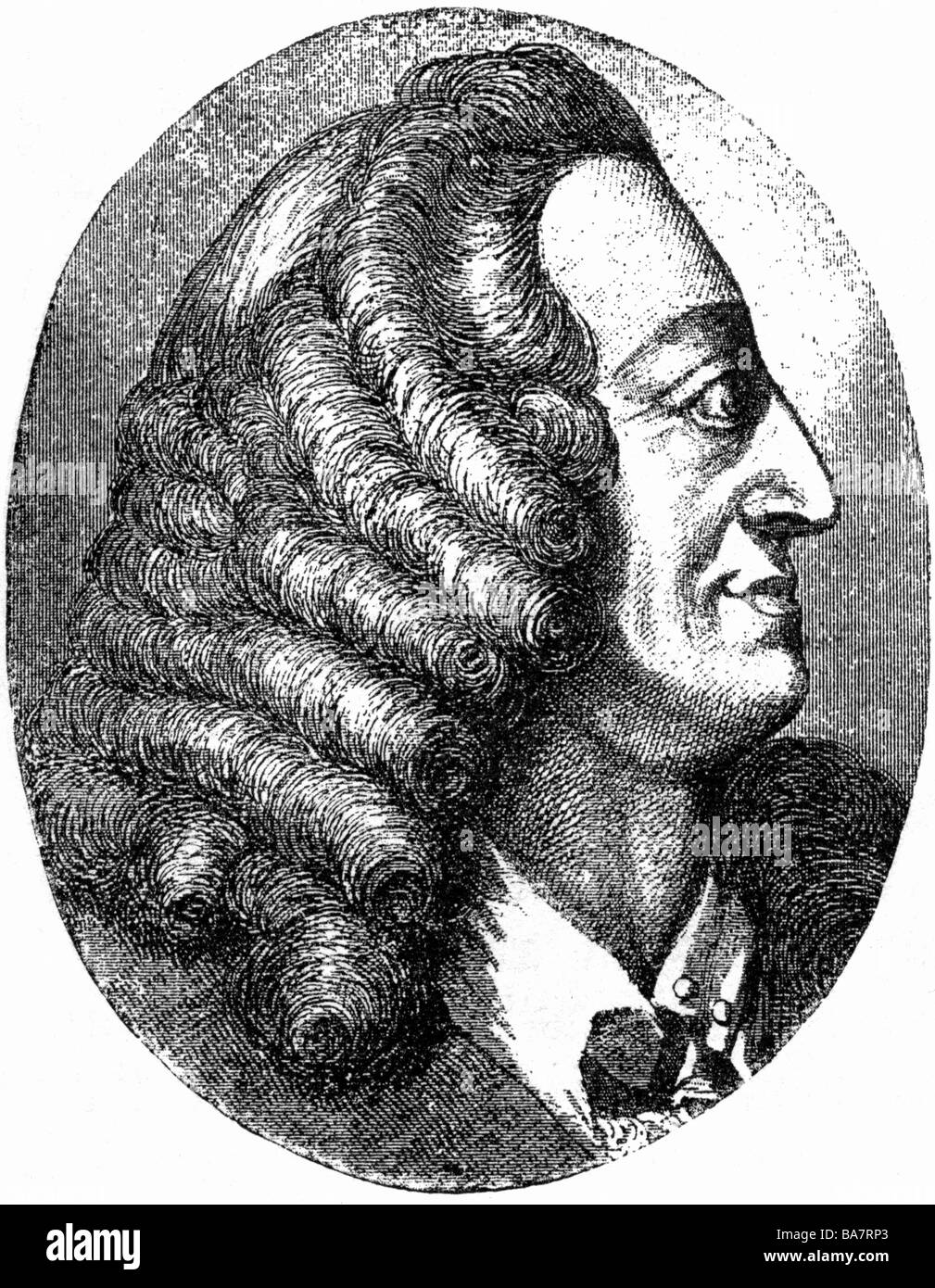 George II, 30.10.1683 - 25.10.1760, Re di Gran Bretagna 11.6.1727 - 25.10.1760, ritratto, incisione in legno, 'Storia Popolare dell'Inghilterra' di Charles Knight, 1856 - 1862, , Foto Stock