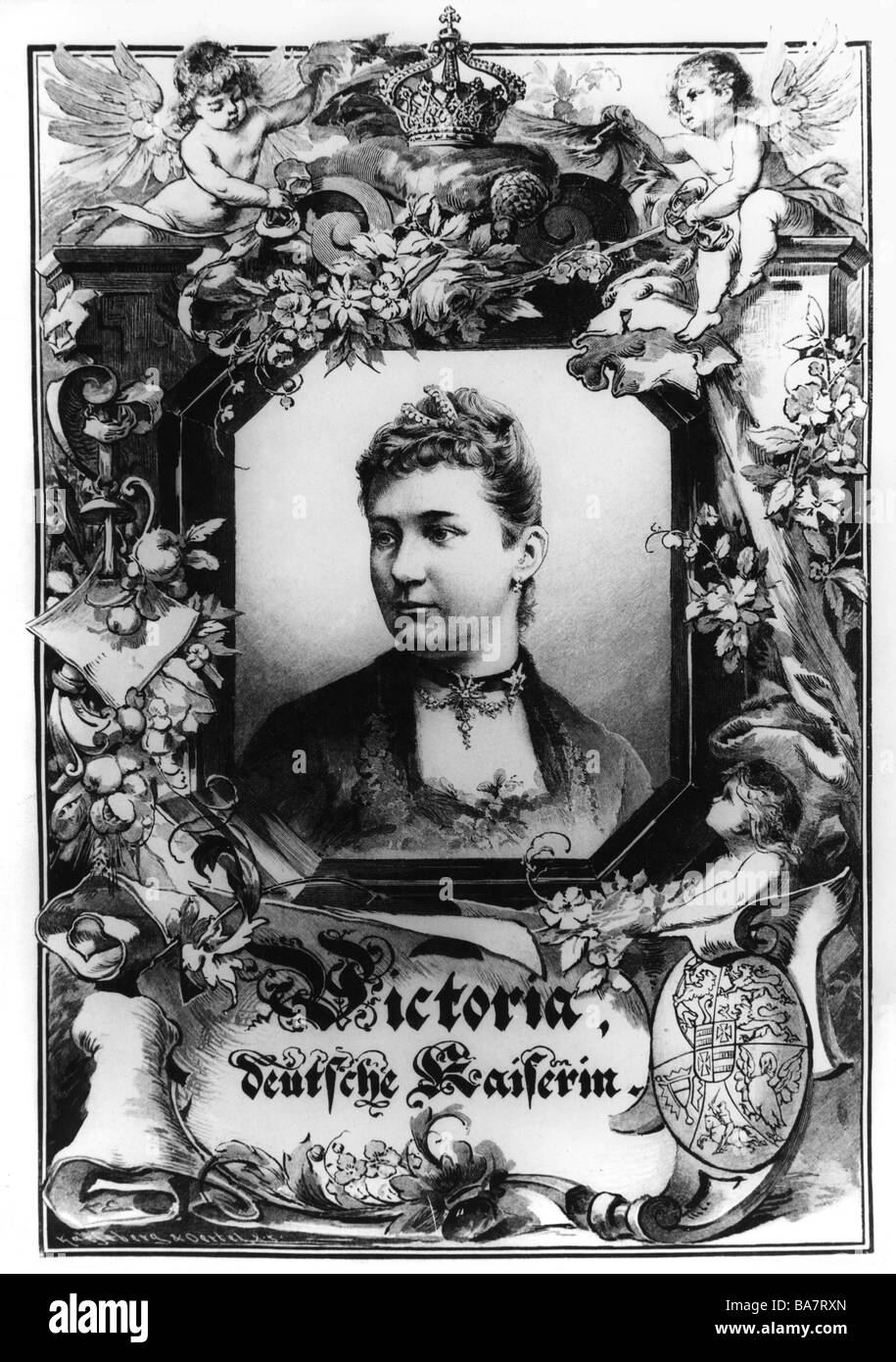 Augusta Victoria, 22.10.1858 - 11.4.1921, Empress Consort tedesco 15.6.1888 - 9.11.1918, Portrait, 'Die Gartenlaube', nr. 26. 1888, , Foto Stock