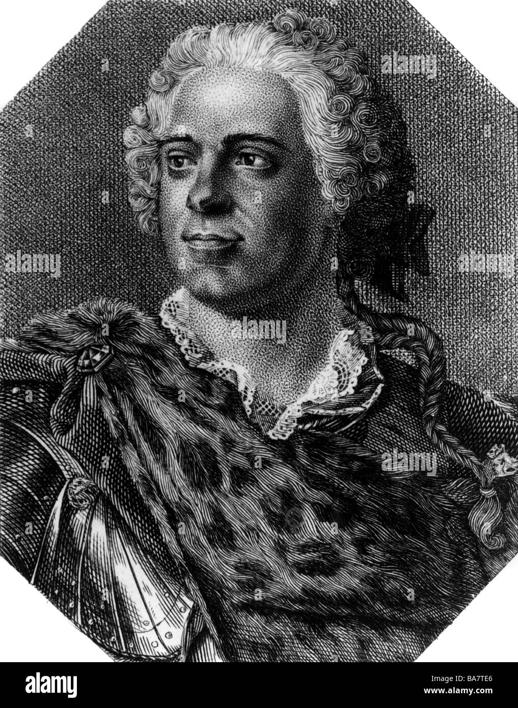 Maurice di Saxoy, 28.10.1696 - 30.11.1750, generale francese, ritratto, incisione su rame, XVIII secolo , artista del diritto d'autore non deve essere cancellata Foto Stock