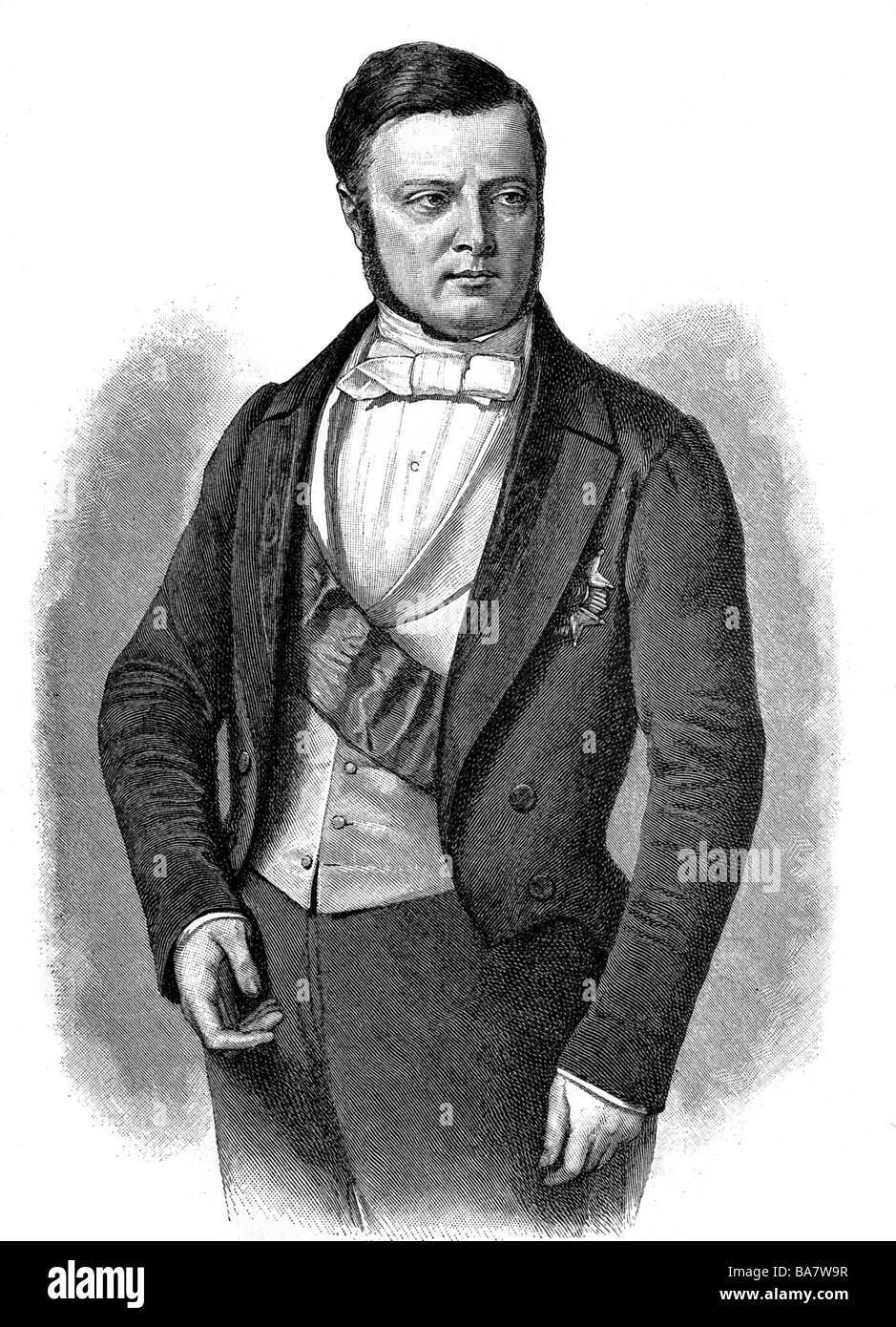 Walewski, Alexandre Count, 4.5.1810 - 27.9.1868, diplomatico e politico francese, a mezza lunghezza, incisione in legno, 19th secolo, , Foto Stock