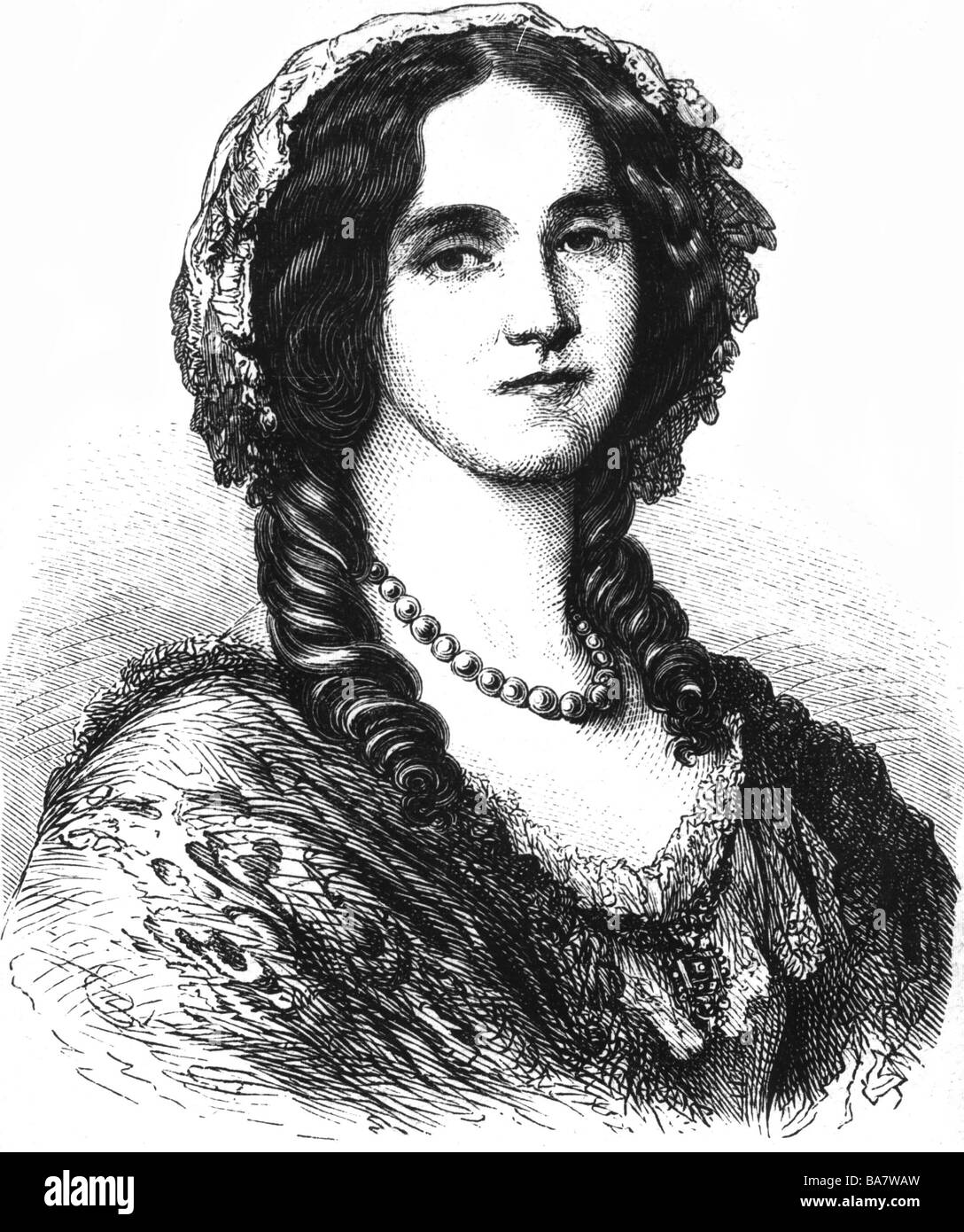 Augusta Marie, 30.9.1811 - 7.1.1890, pressa tedesca 18.1.1871 - 9.3.1888, ritratto, incisione in legno, circa 1840, Foto Stock