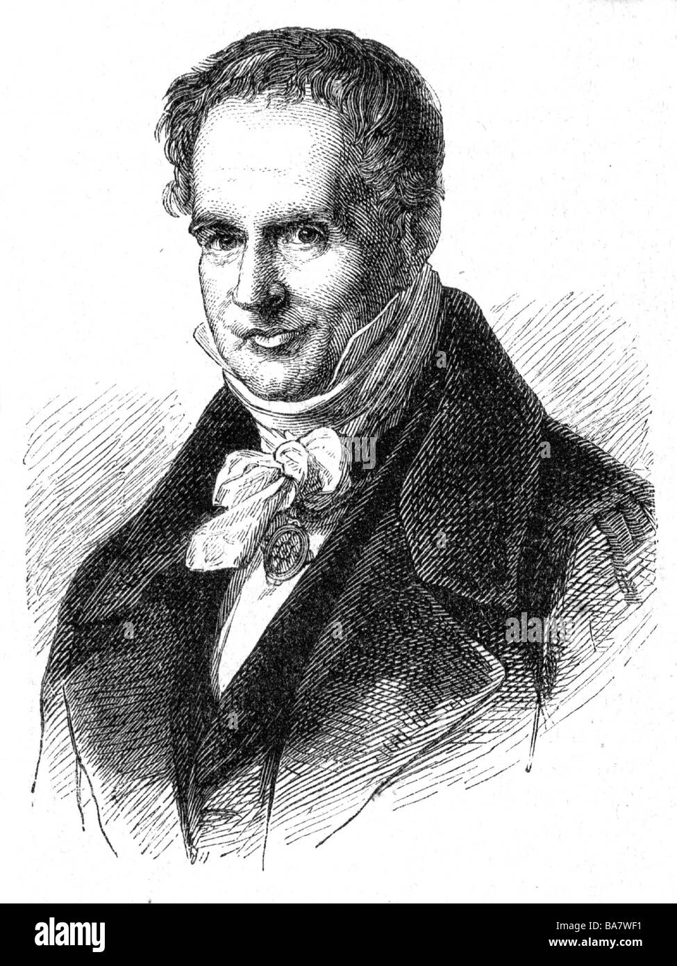 Humboldt, Alexander von, 14.9.1769 - 6.5.1859, scienziato tedesco (naturalista e geografo), ritratto, disegno dopo la pittura di Begas, , Foto Stock