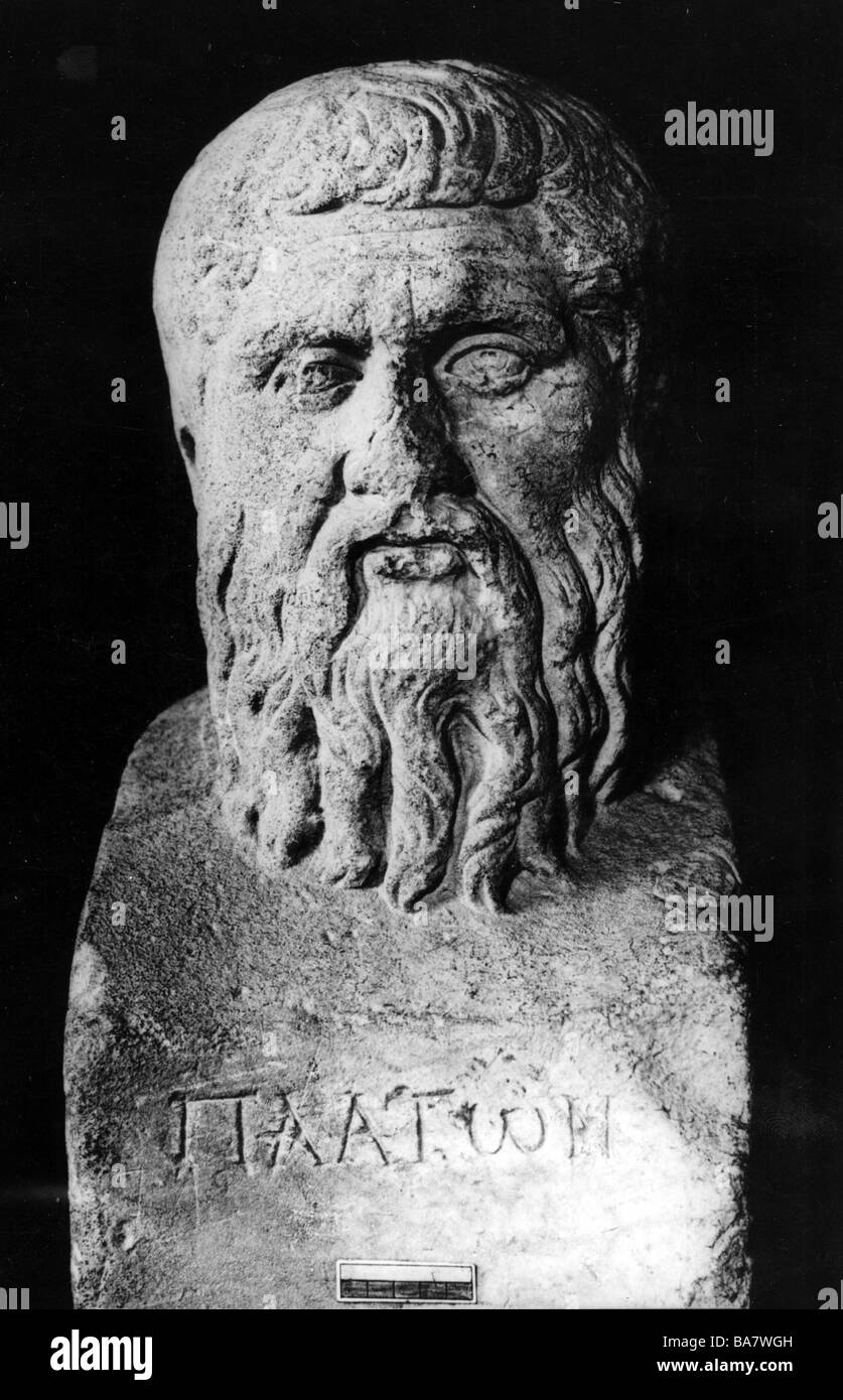 Platone, 427 a.C. - 347 a.C., filosofo greco, ritratto, antico, busto, non ondoso, Foto Stock
