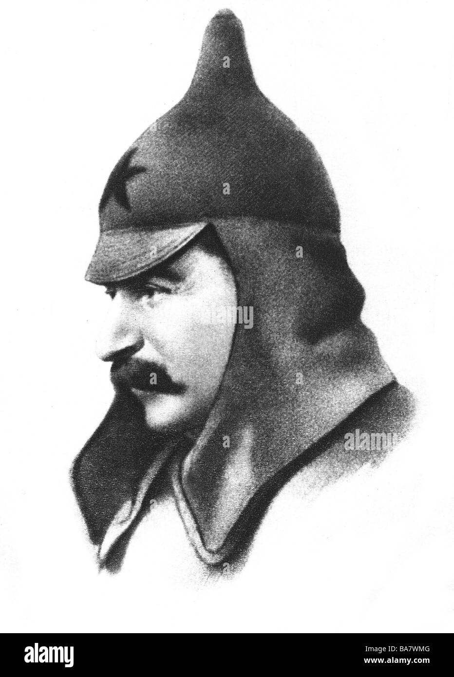 Stalin, Joseph Vissarionovich, 18.12.1879 - 5.3.1953, statista sovietico, Segretario generale del Partito Comunista dell'Unione Sovietica 1922 - 1953, ritratto, faccia laterale, dopo la pittura, 1920, Foto Stock