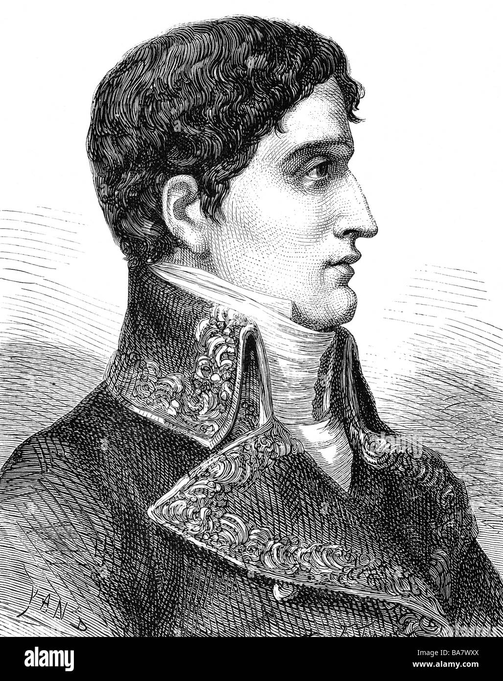 Bonaparte, Lucien. 21.5.1775 - 30.6.1840, politico francese, ritratto, incisione in legno, 19th secolo, , Foto Stock