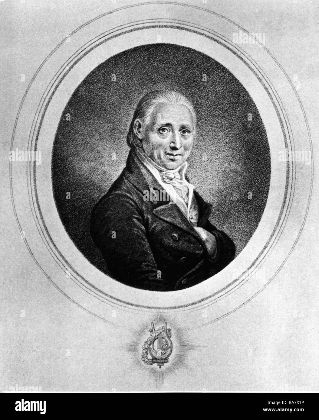 Vanhal, Johann Baptist, 12.5.1739 - 20.8.1813, compositore boemo, ritratto, ovale, Foto Stock