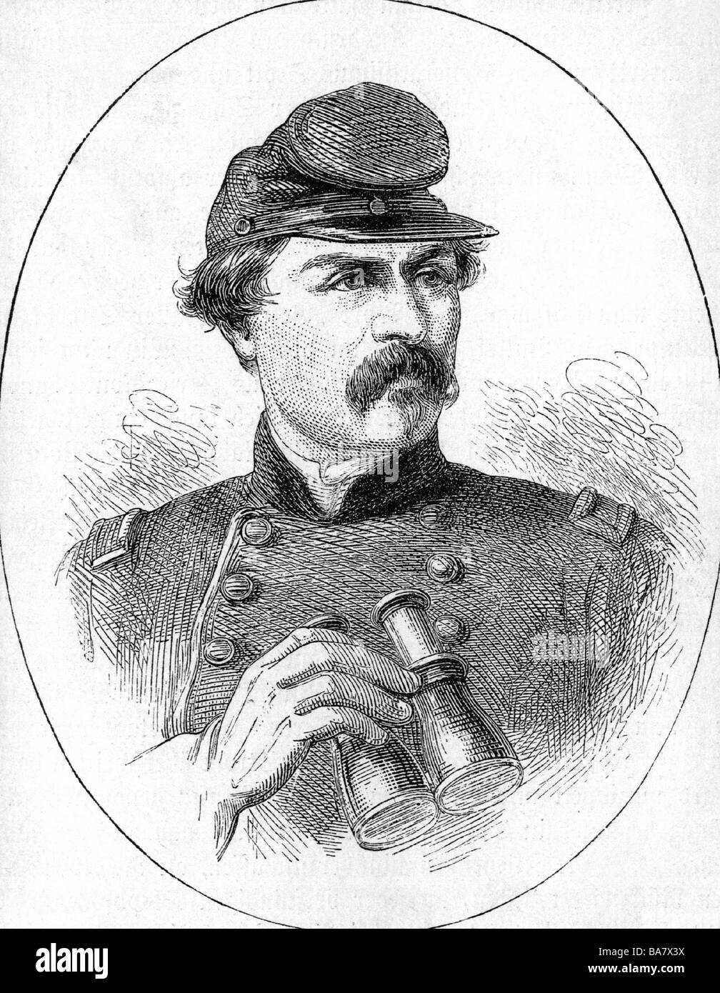 McClellan, George B. 3.12.1826 - 19.10.1885, America generale, ritratto, incisione in legno, 19th secolo, , Foto Stock