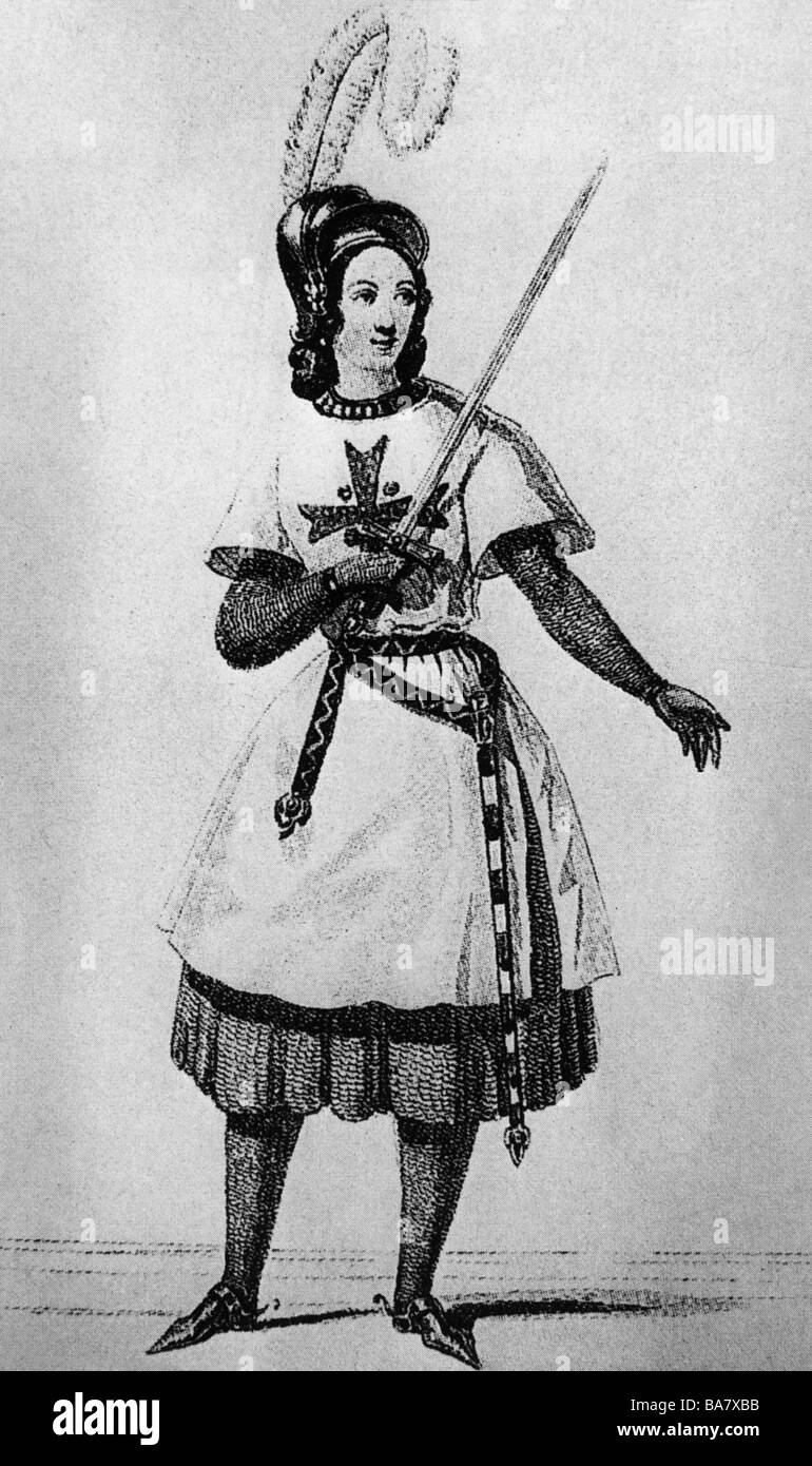 Viardot-Garcia, Pauline, 18.7.1821 - 18.5.1910, cantante spagnolo, full length, come Amenaide nell'opera 'Tancredi' di Gioacchino Rossini, 19th secolo, Foto Stock