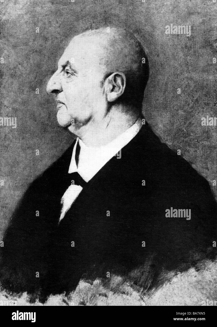 Bruckner, Anton, 4.9.1824 - 11.10.1896, musicista austriaco (compositore), ritratto, vista laterale, dopo la pittura di Hermann Kaulbach (1846-1909), Foto Stock