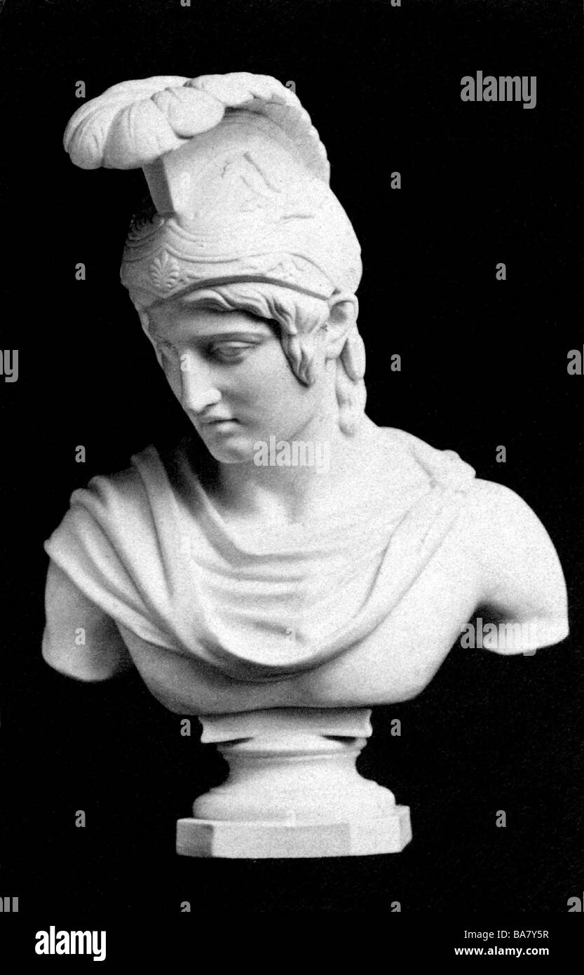 Ares, dio greco della guerra, a tutta lunghezza, statua, probabilmente periodo rinascimentale, carta-de-visite originale, 19th secolo, Foto Stock