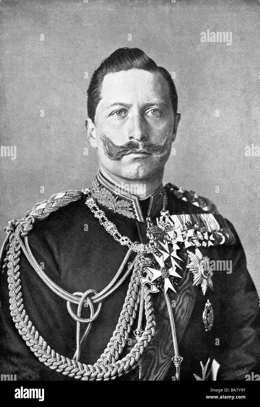 Guglielmo II, 27.1.1859 - 4.6.1941, Imperatore tedesco 15.6.1888 - 9.11.1918, mezza lunghezza, fotografia di Reinhard und Lindner, Berlino, circa 1890, Foto Stock