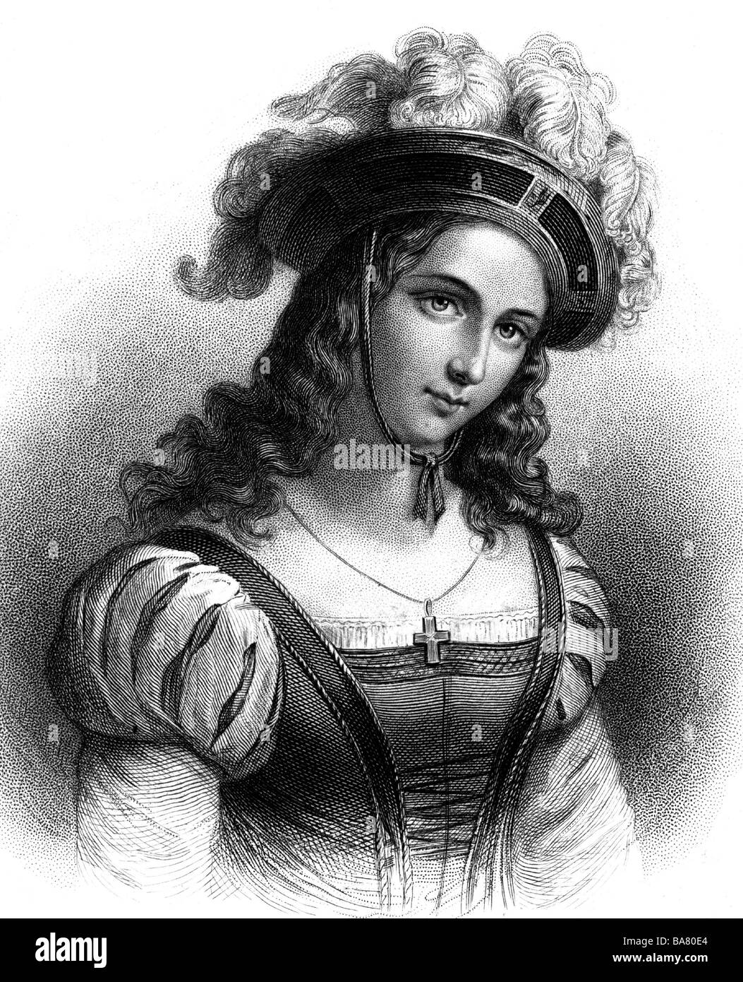 Giovanna d'arco, 6.1.1412 - 30.5.1431, nazionale francese di eroina, ritratto, acciaio, incisione del XIX secolo, l'artista del diritto d'autore non deve essere cancellata Foto Stock